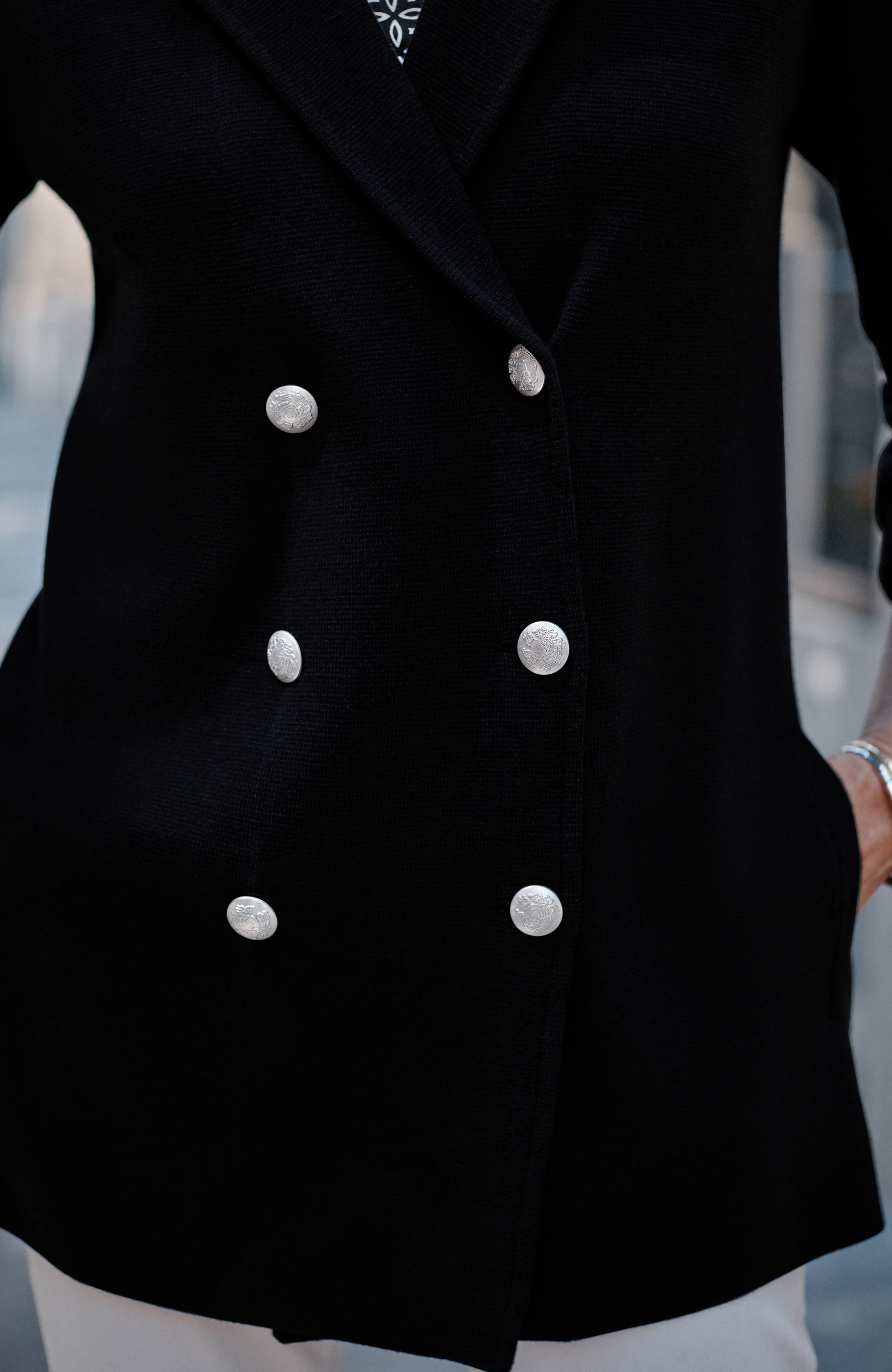 wearever double-breasted sweater blazer