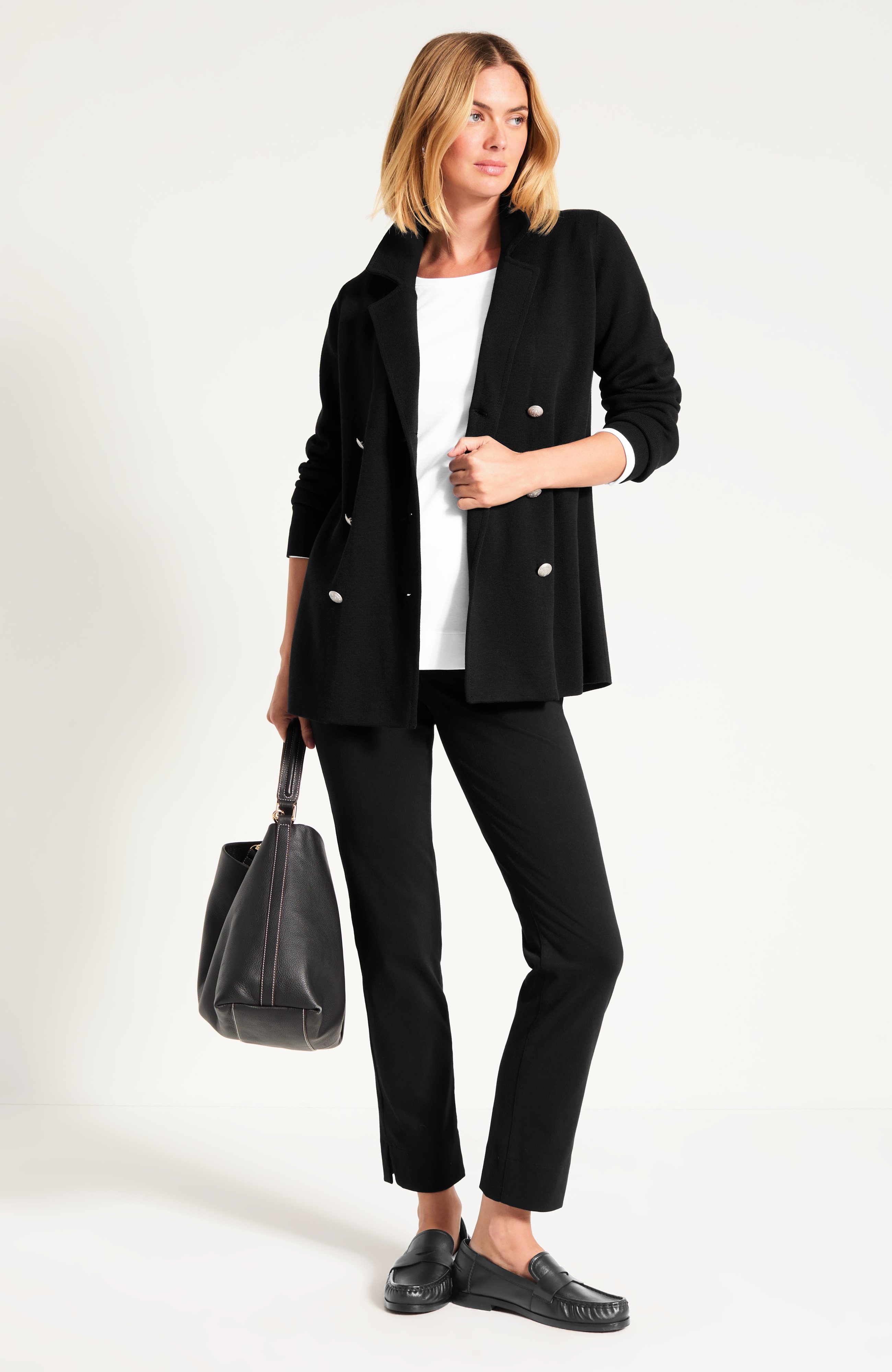 Wearever Double-Breasted Sweater Blazer