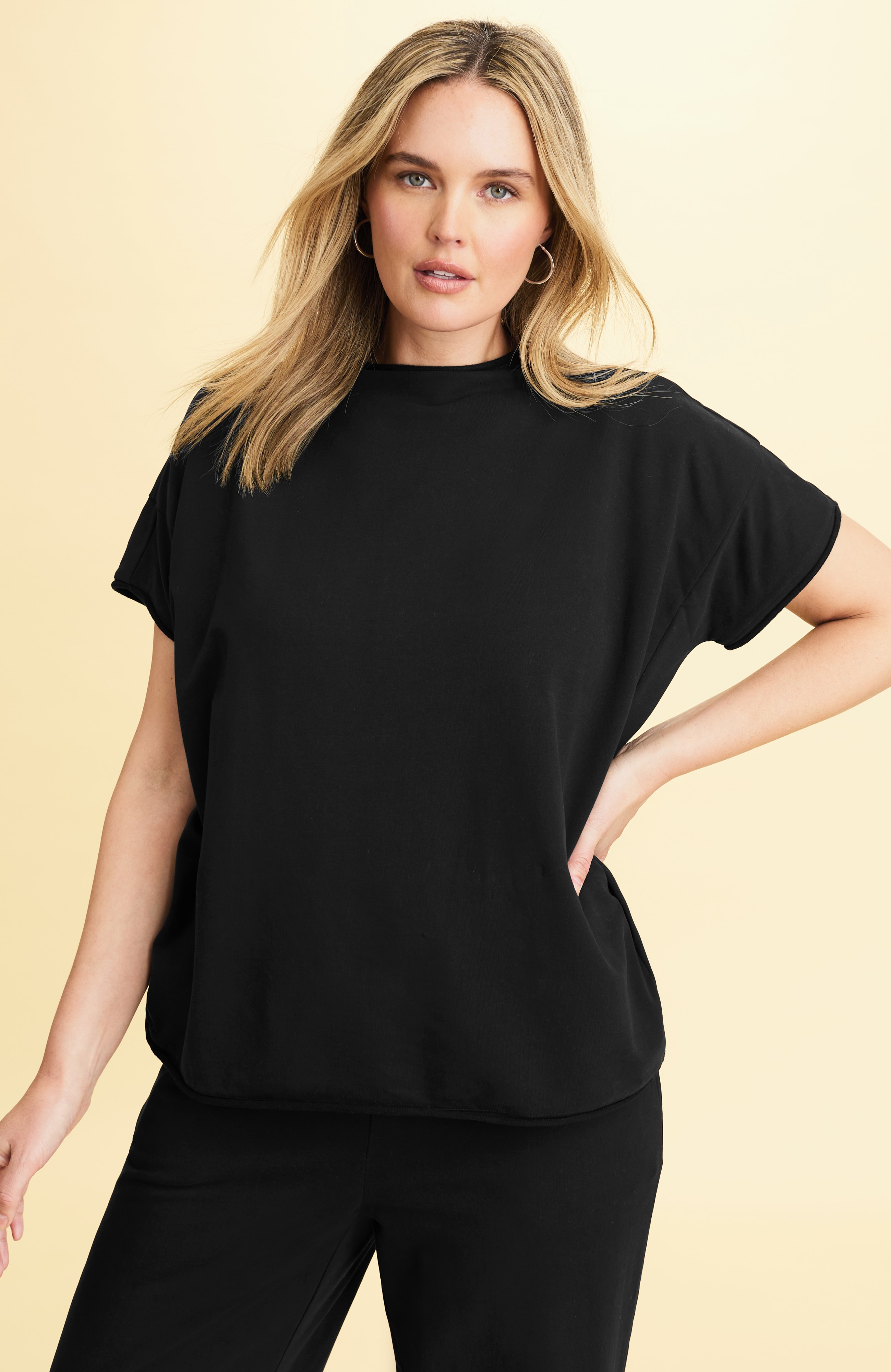 getaway mock-neck knit top