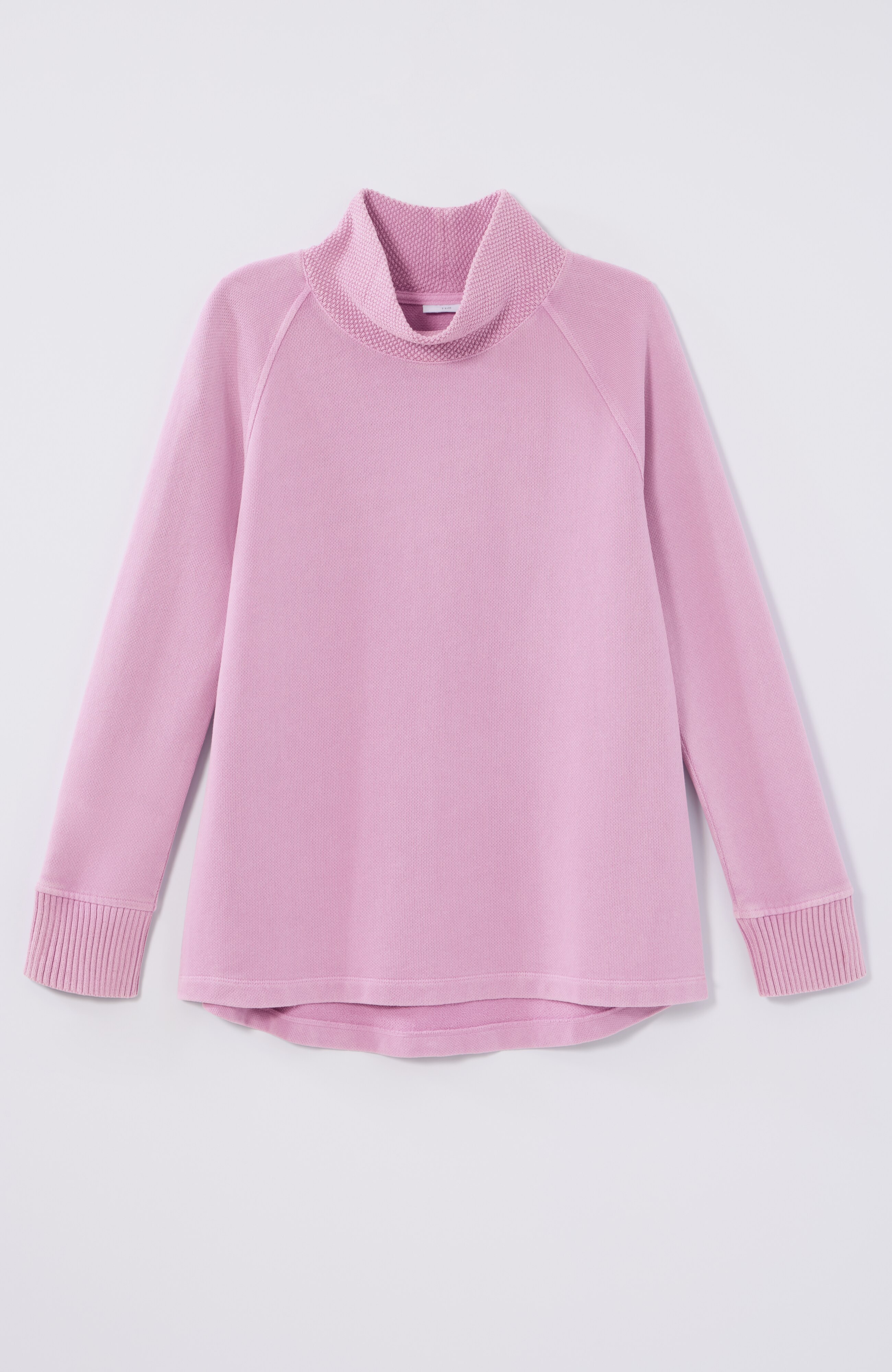 sweater-trim mock-neck top