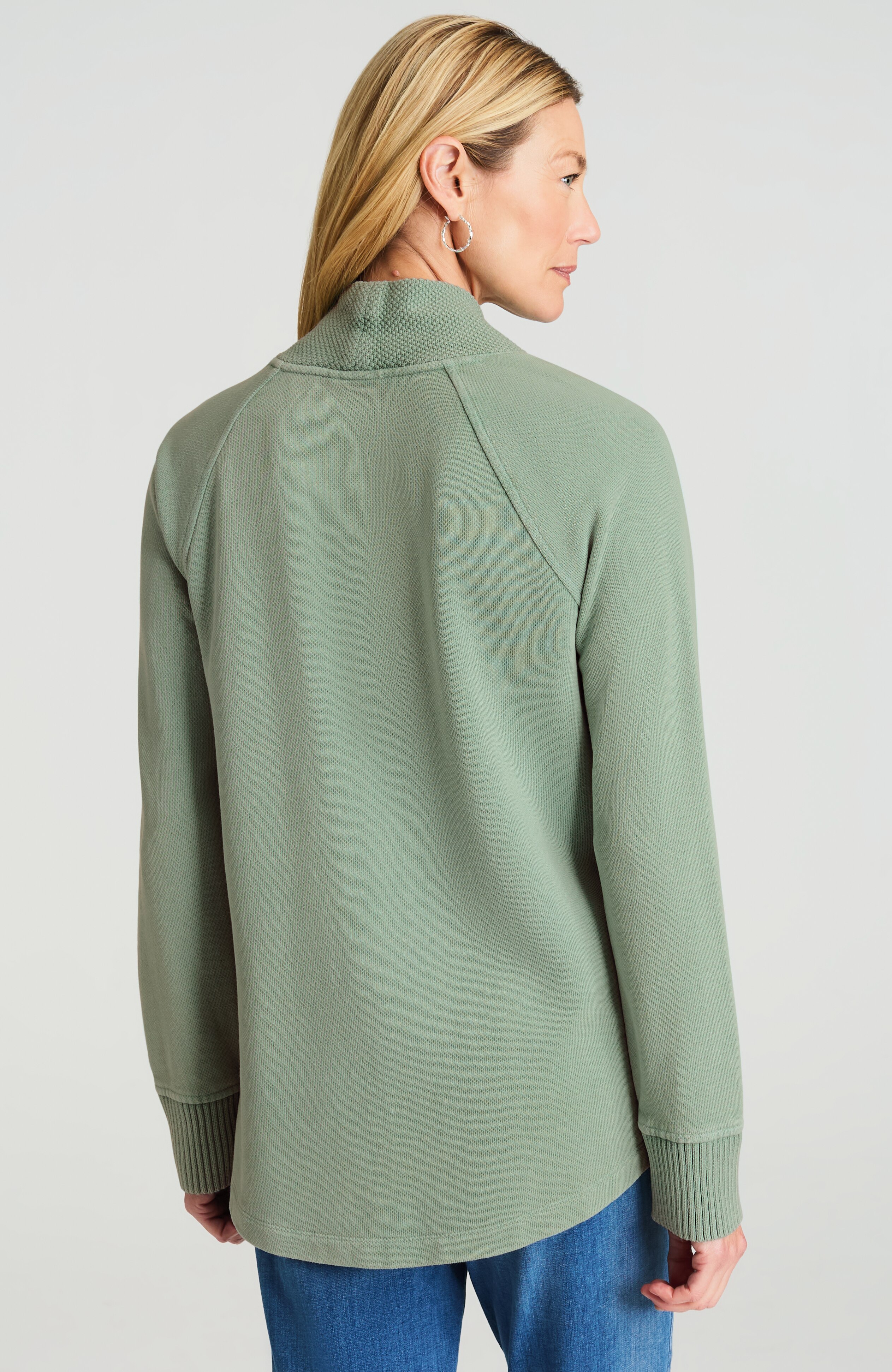 SWEATER-TRIM MOCK-NECK TOP | JJill
