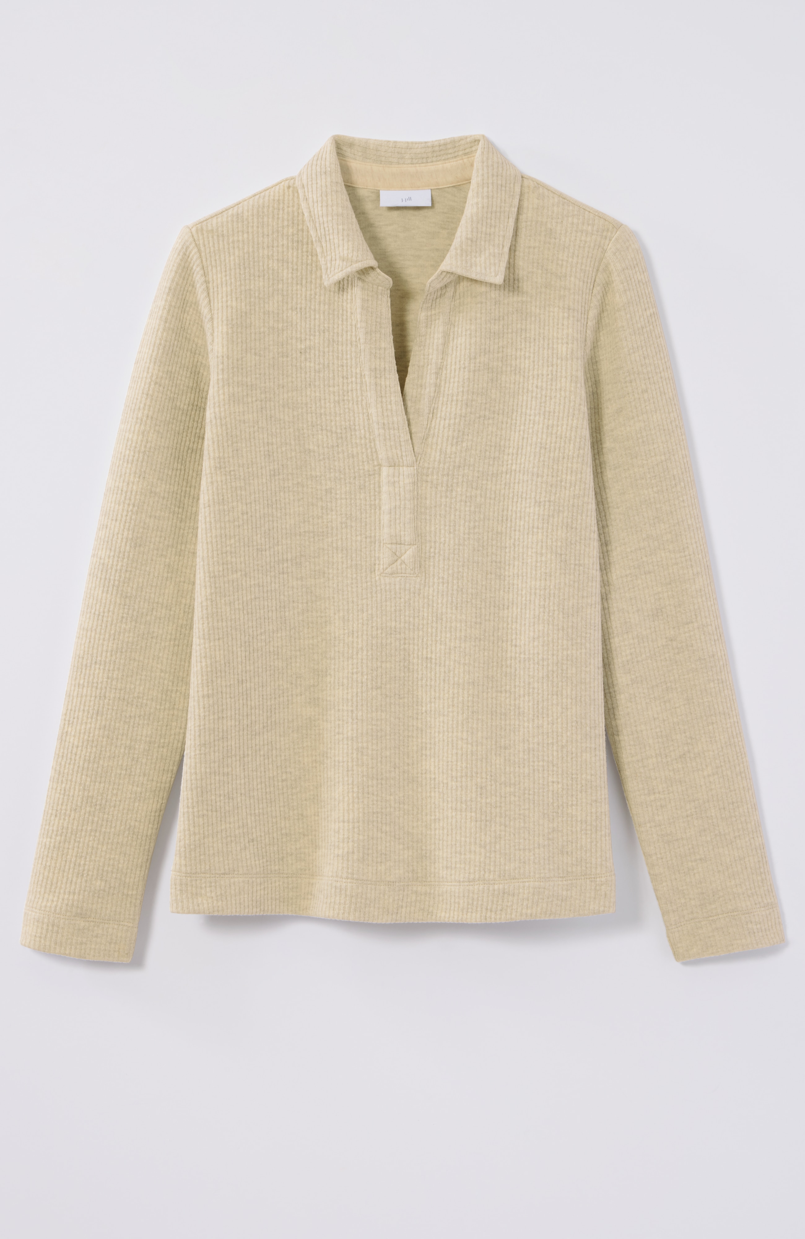 ribbed cotton-blend pullover