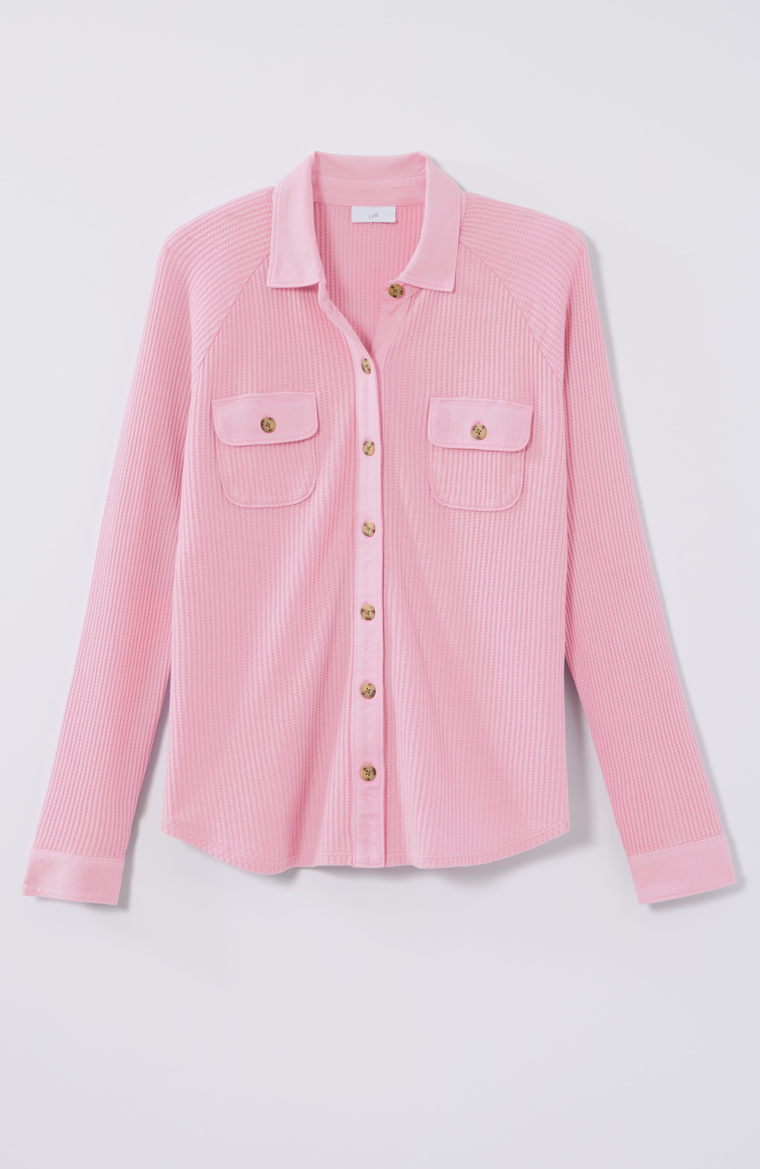 waffle-knit button-down shirt