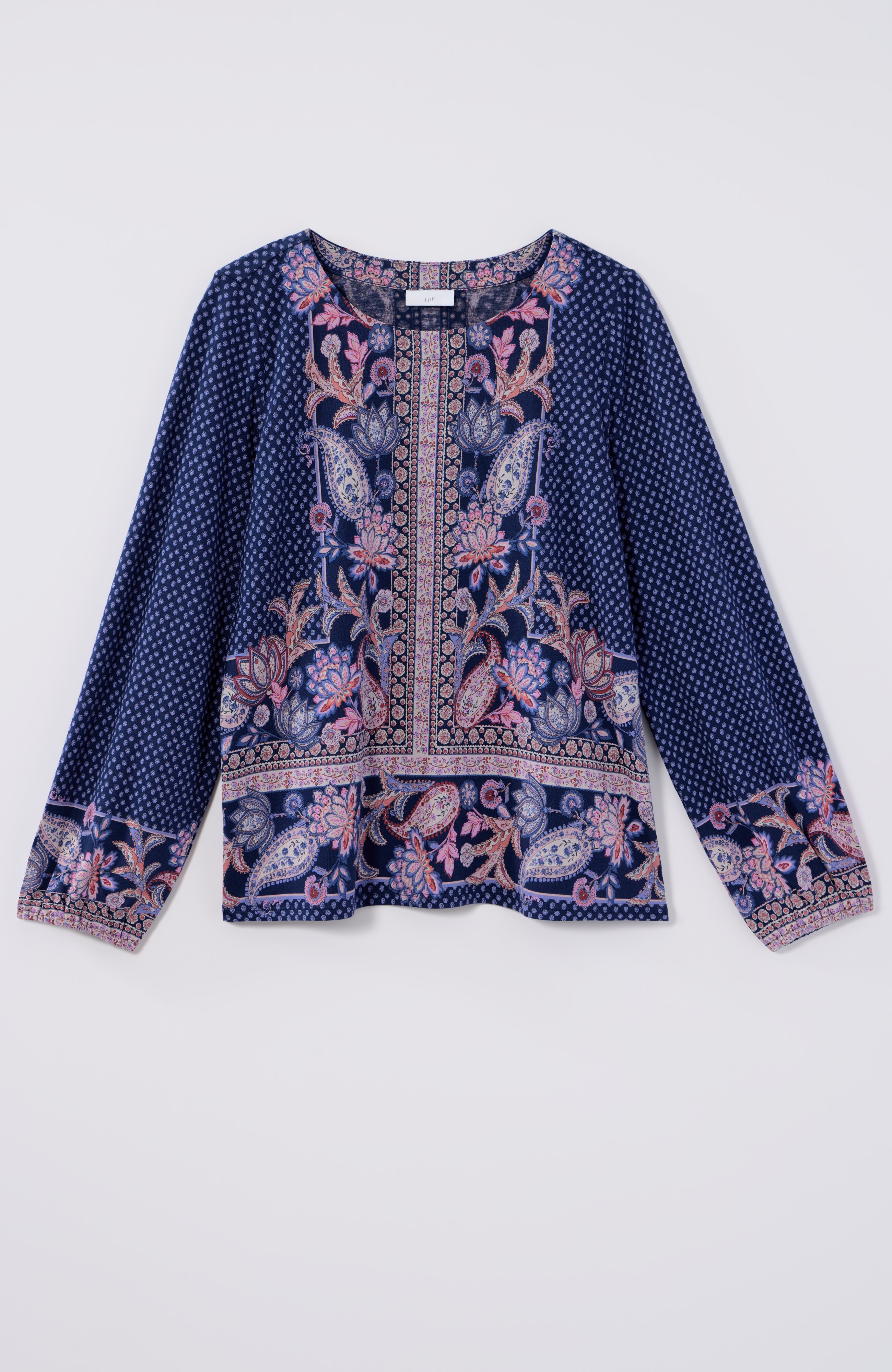 border-printed cotton and tencel™ modal top
