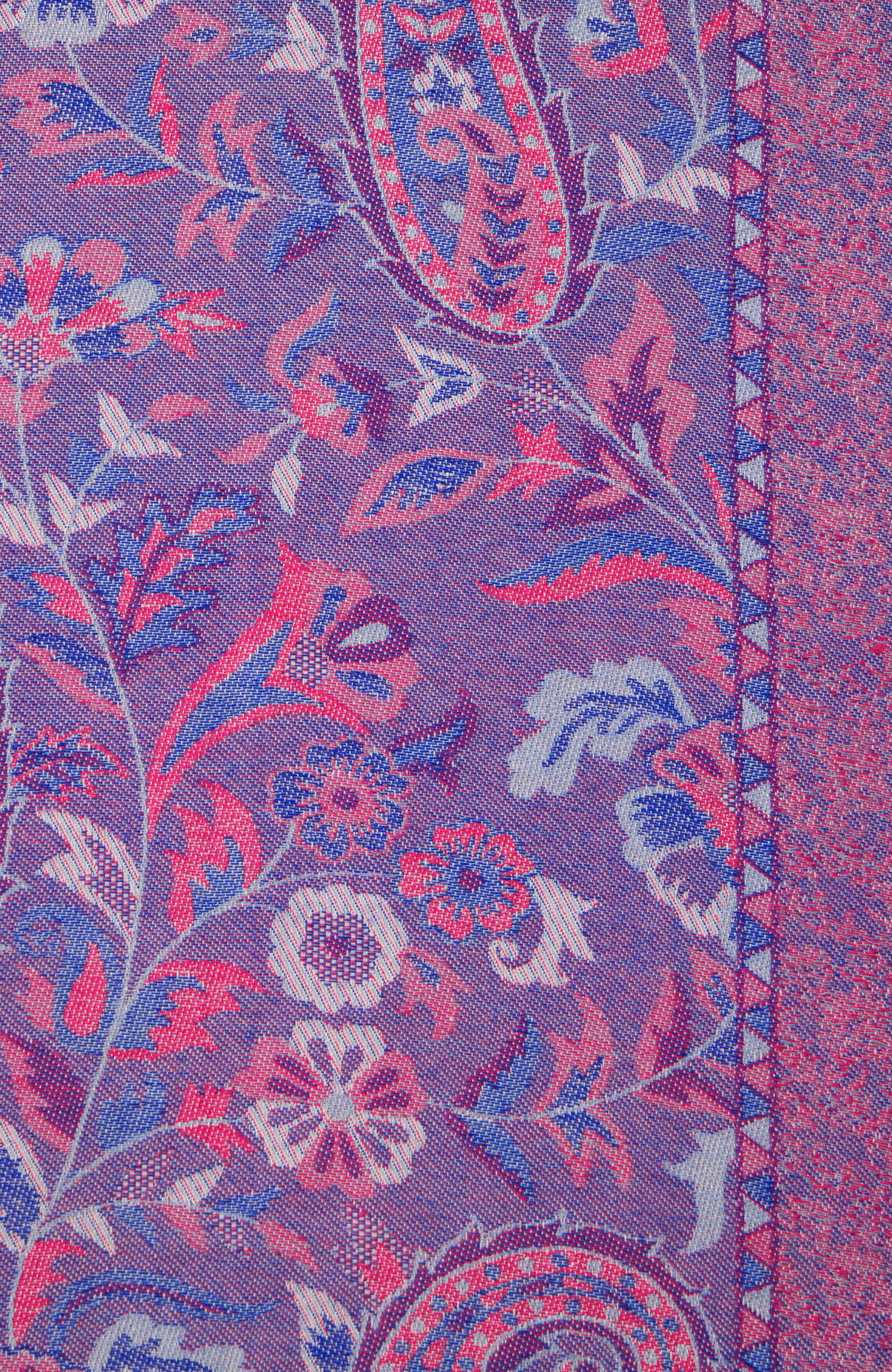 fringe-trim jacquard scarf