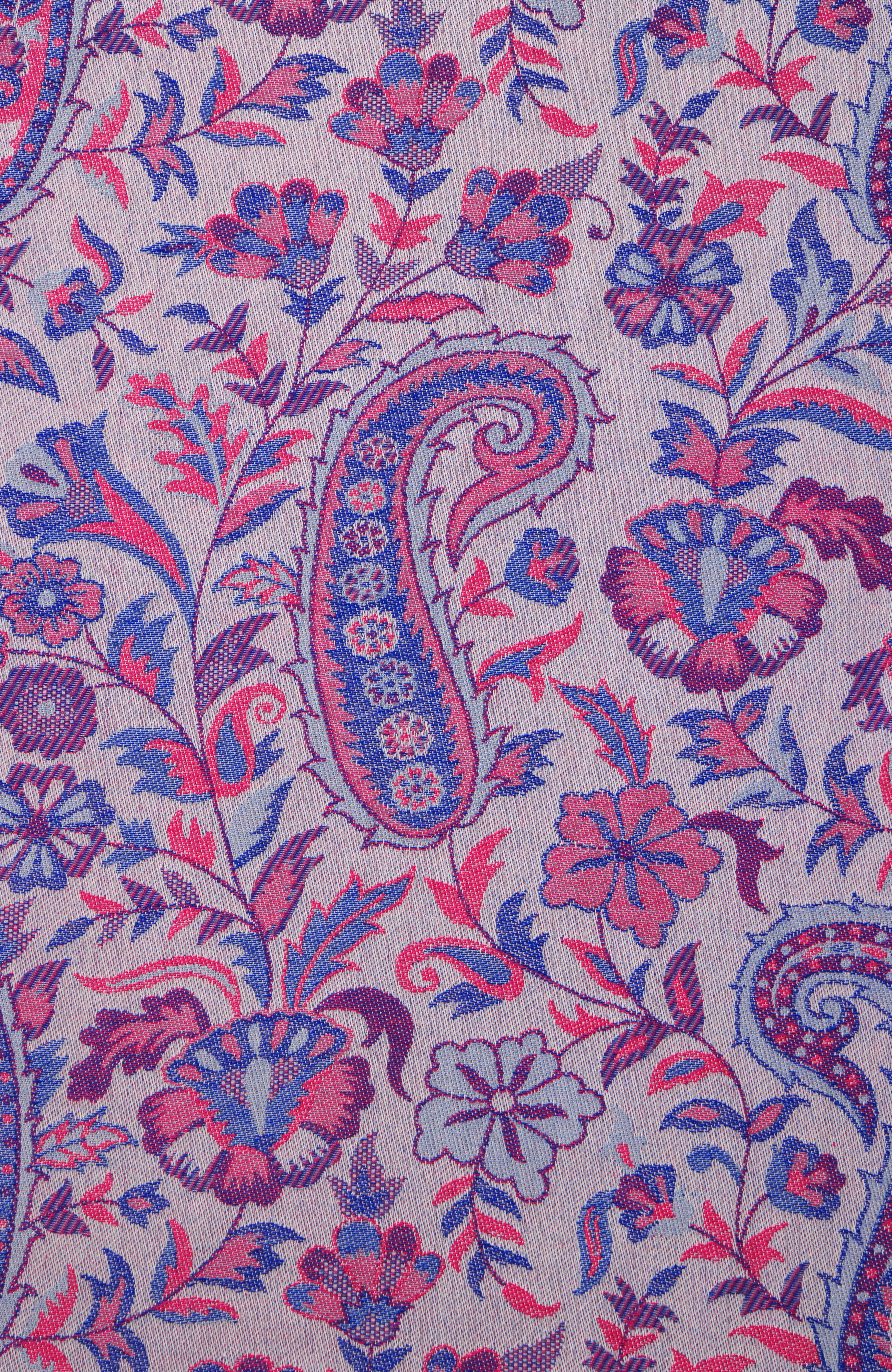 fringe-trim jacquard scarf