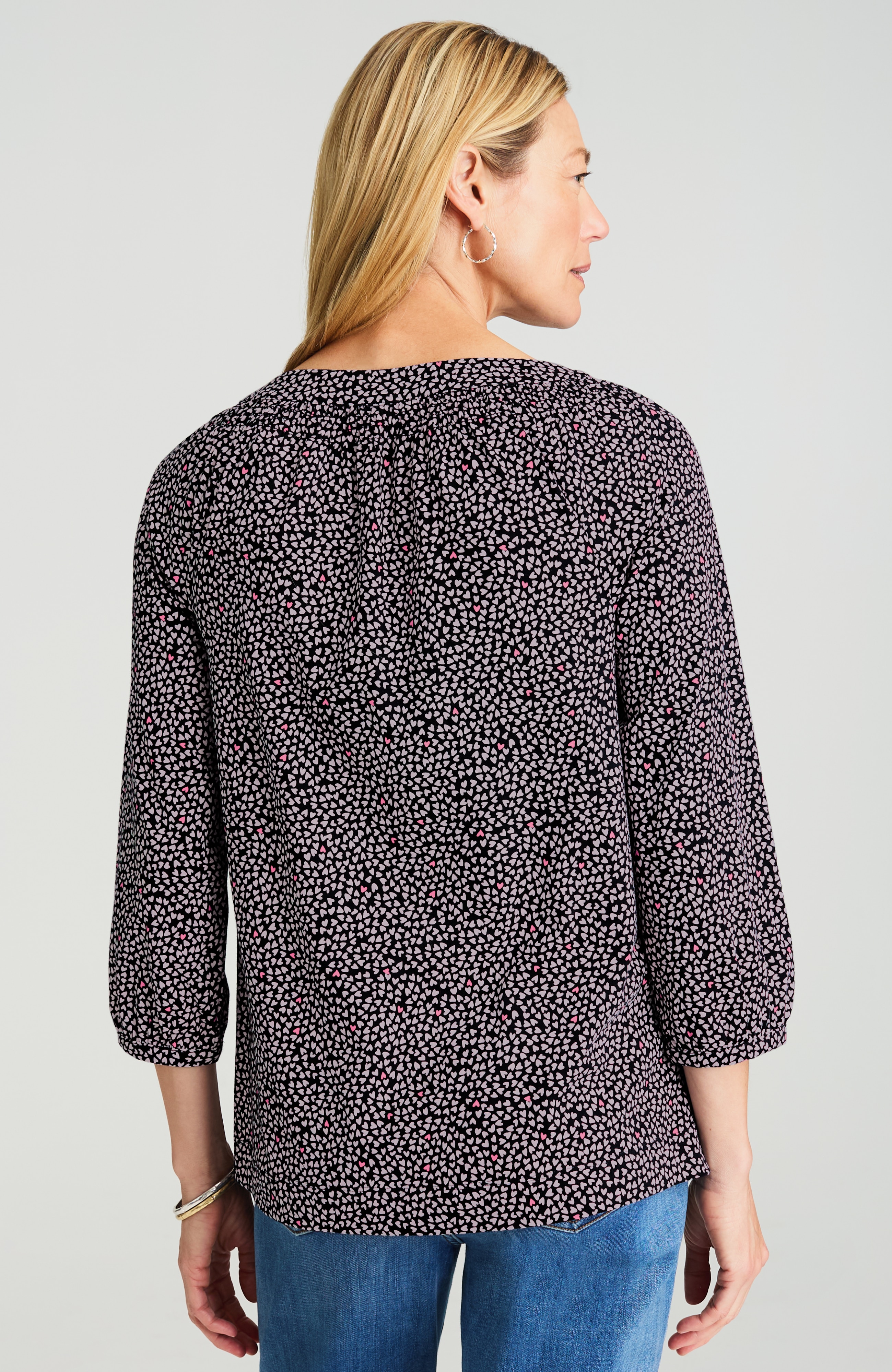 PRINTED SMOCKED TOP | JJill