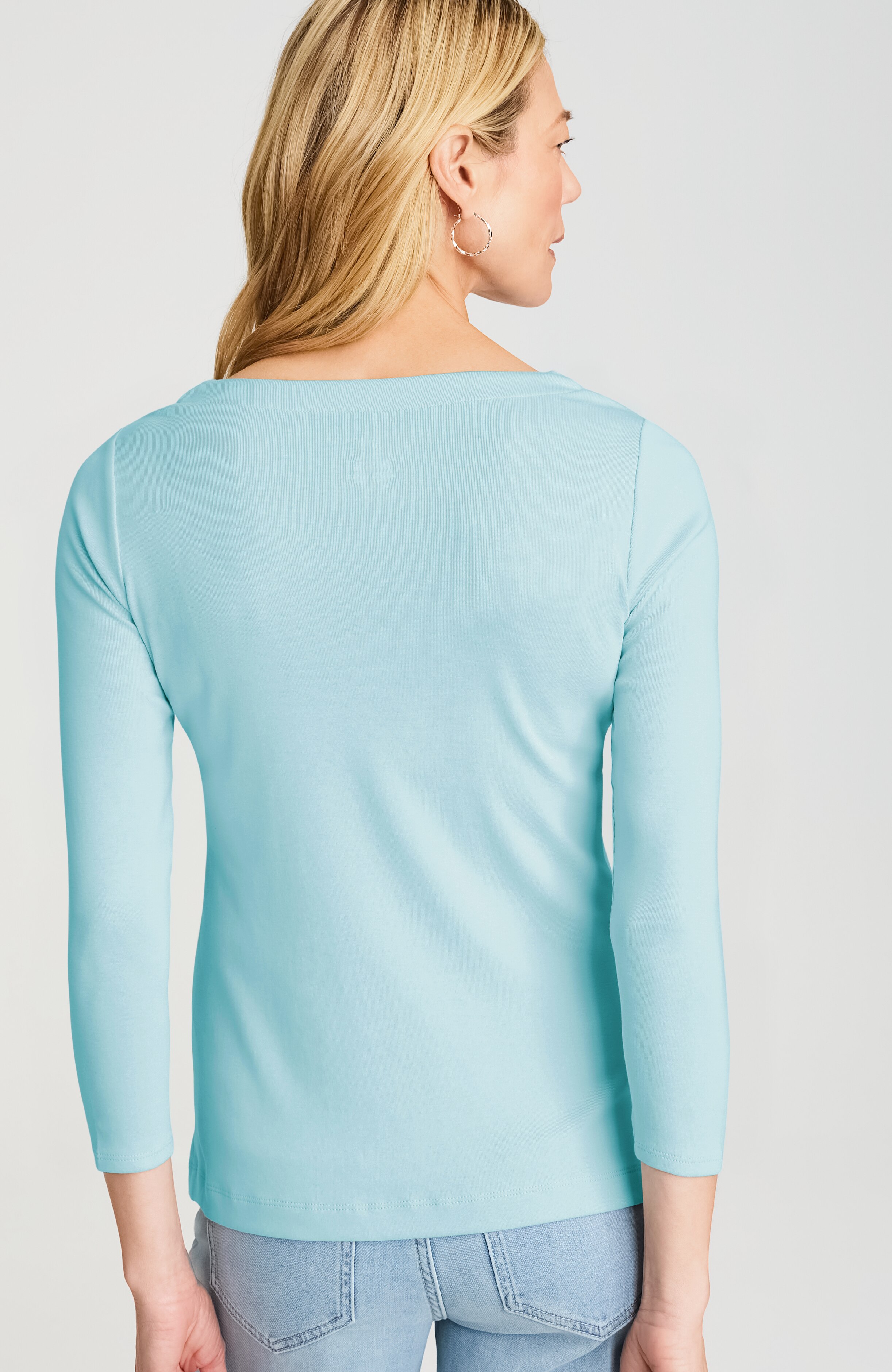 PIMA 3/4-SLEEVE SCOOP-NECK TEE | JJill