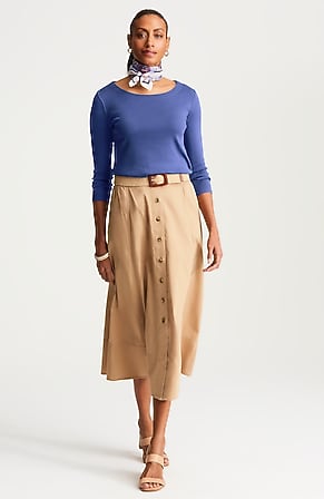 Image for Pima 3/4-Sleeve Scoop-Neck Tee