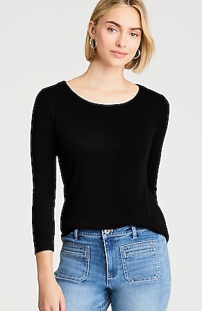 Image for Pima 3/4-Sleeve Scoop-Neck Tee