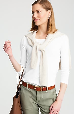 Image for Pima 3/4-Sleeve Scoop-Neck Tee