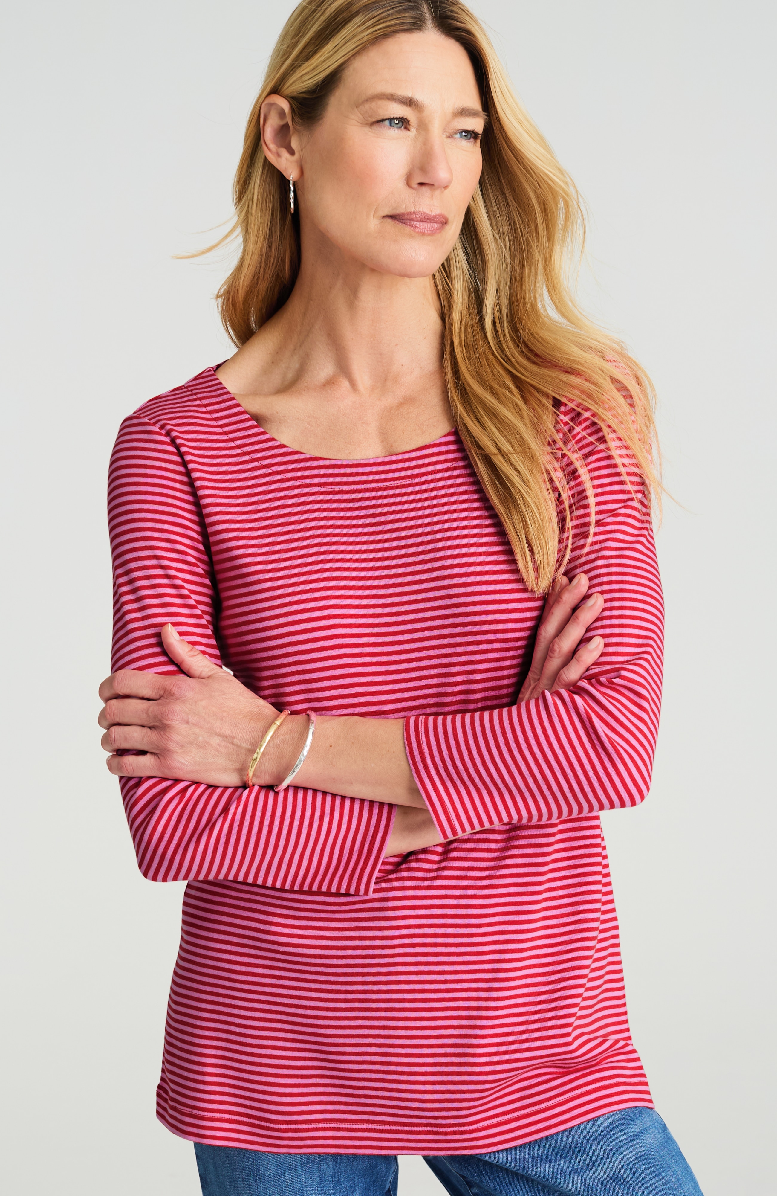 pima 3/4-sleeve scoop-neck tee