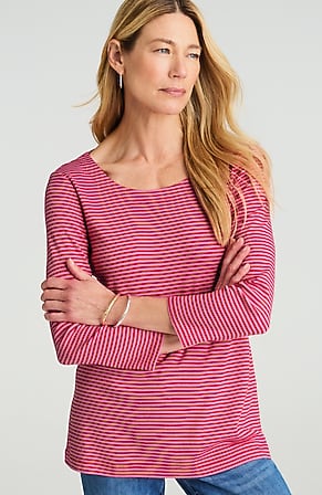 Image for Pima 3/4-Sleeve Scoop-Neck Tee