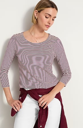 Image for Pima 3/4-Sleeve Scoop-Neck Tee