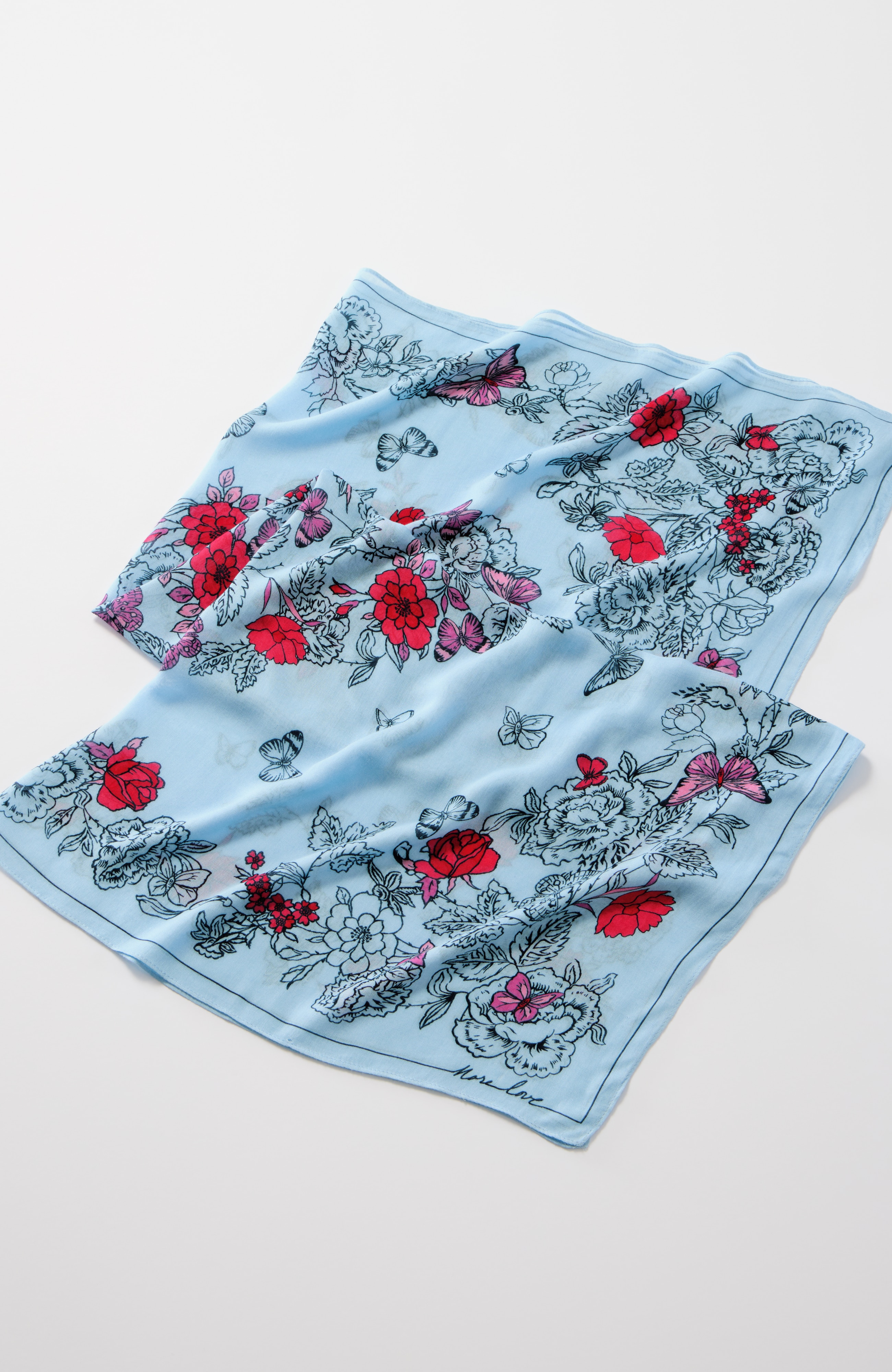 heart-printed square scarf