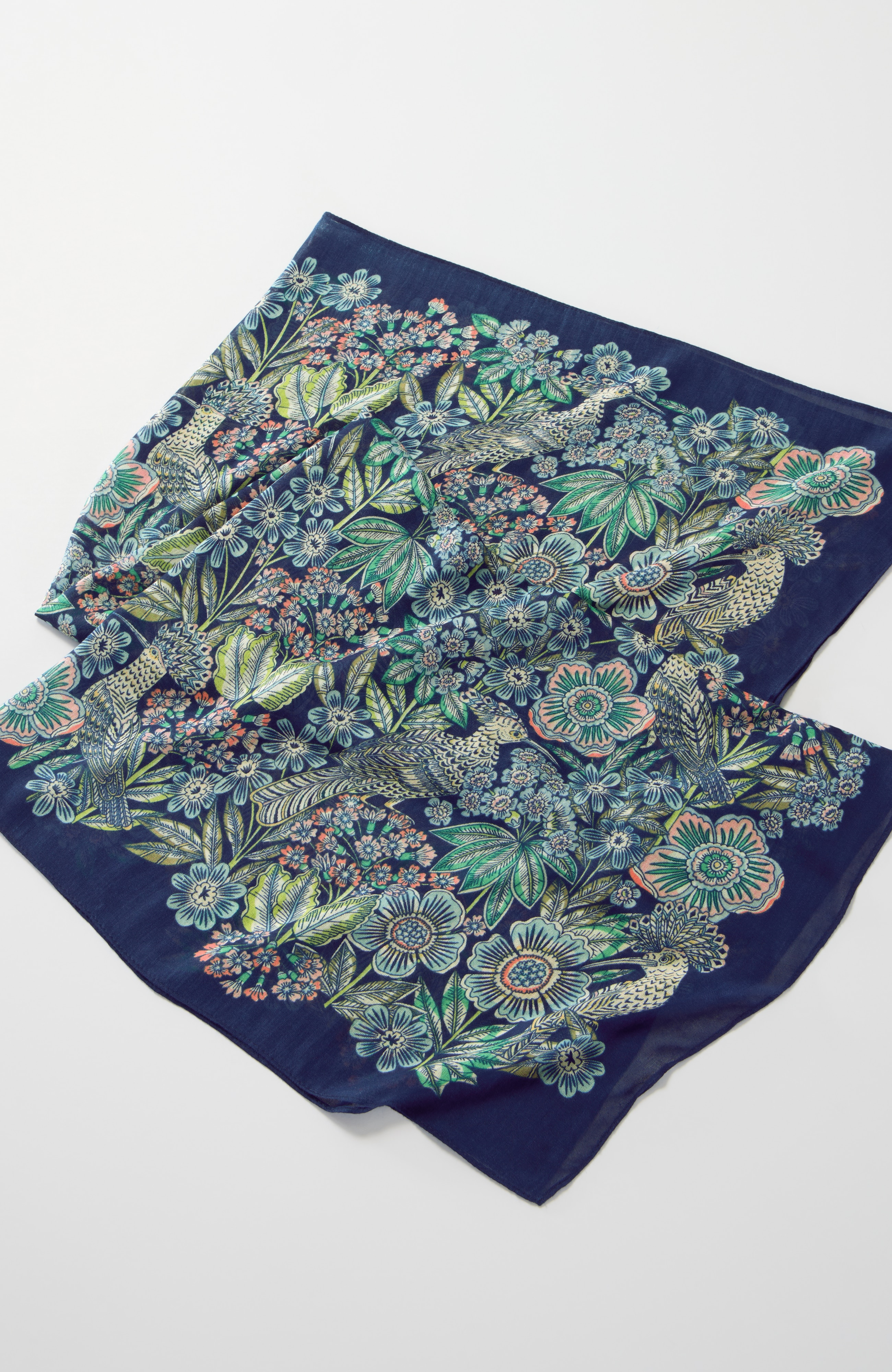 whimsical printed square scarf
