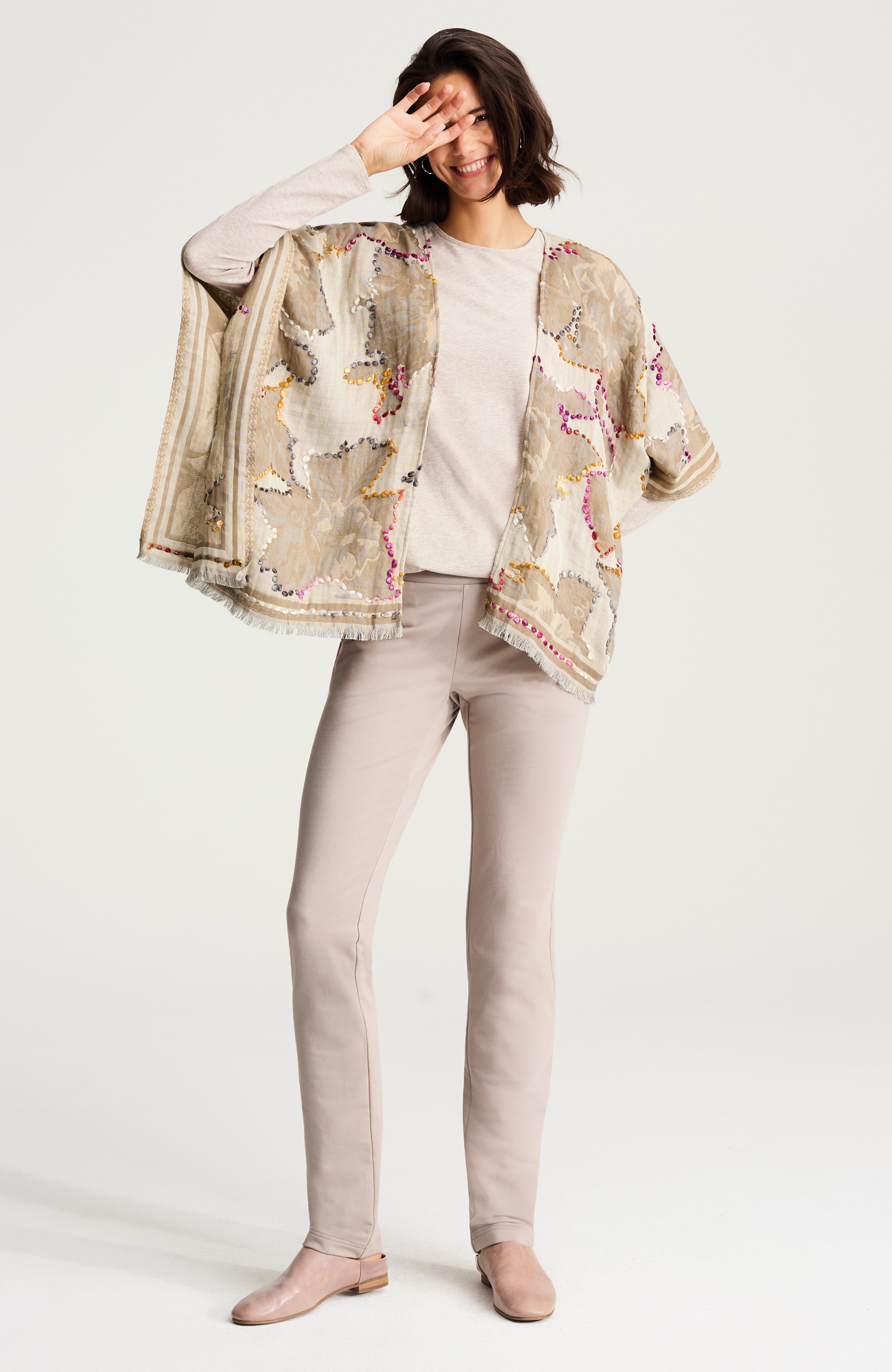 hand-embroidered ruana