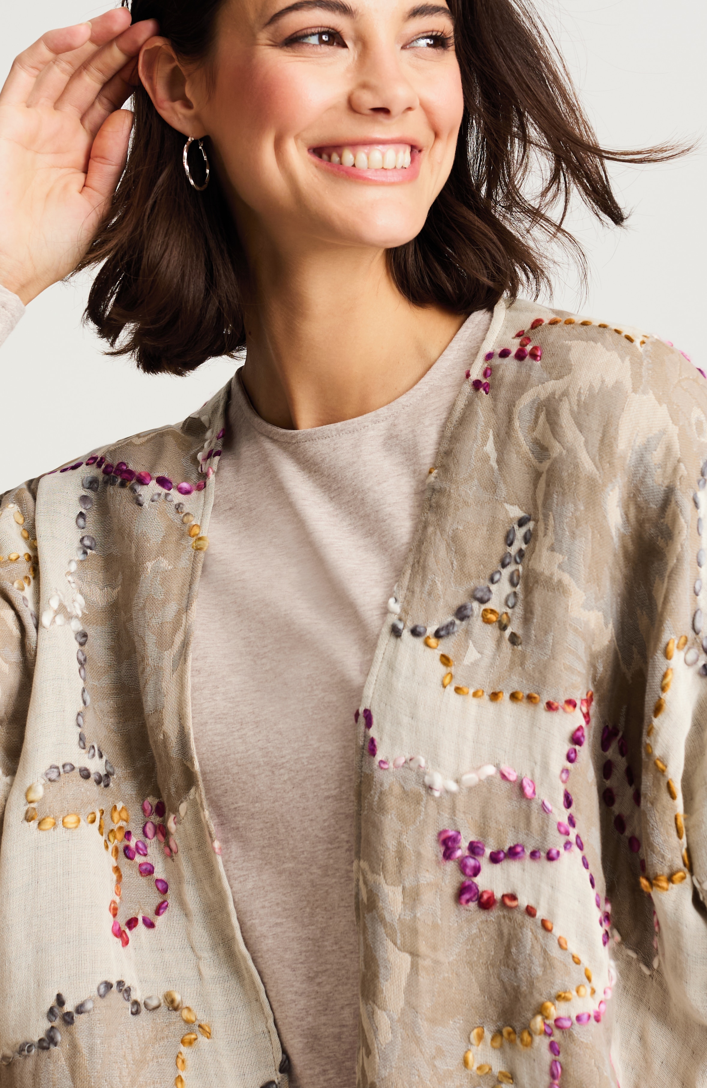 hand-embroidered ruana