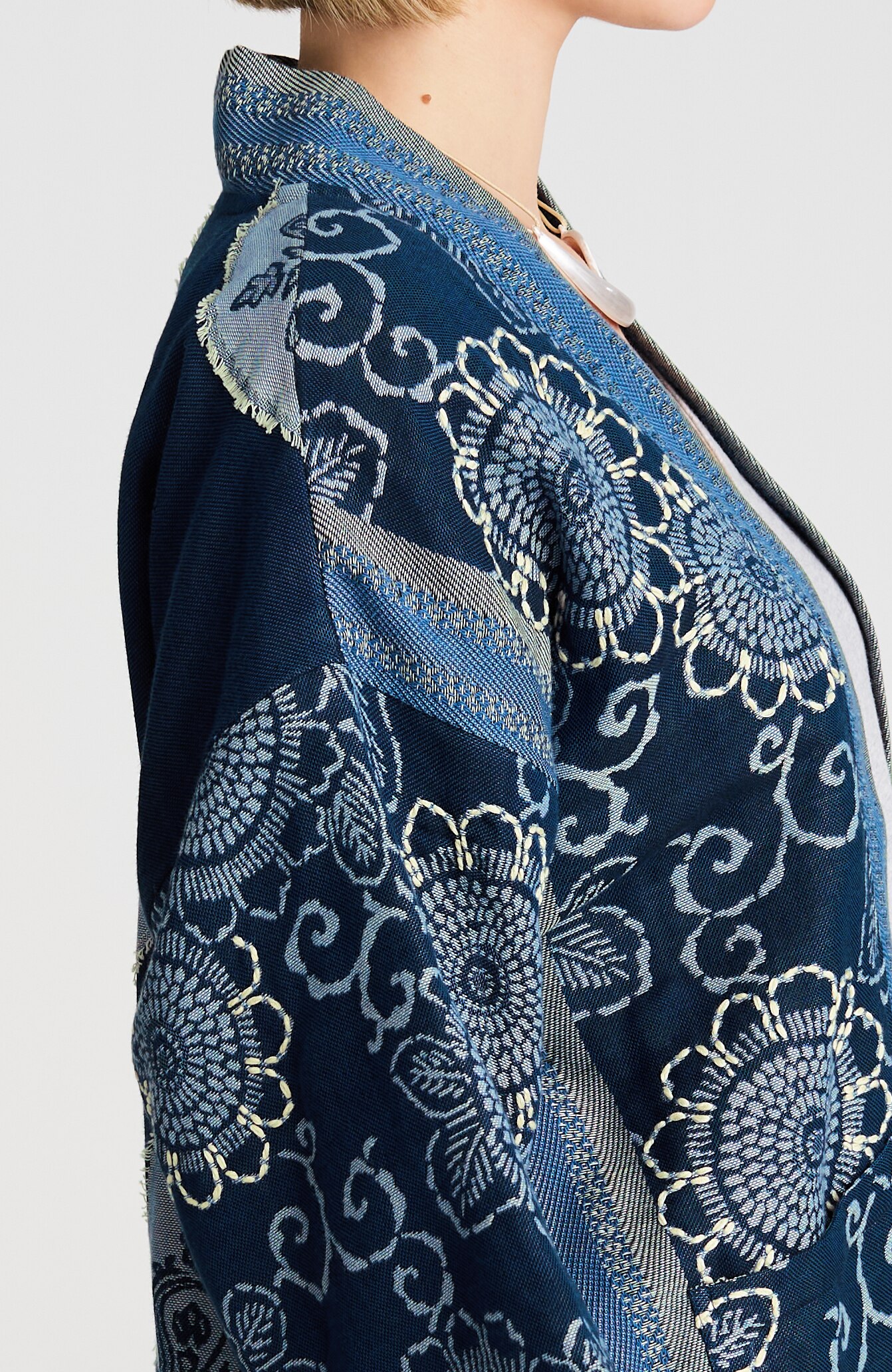 reversible embroidered soft jacket
