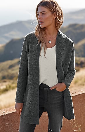 Image for Quilted Open-Front Cardi
