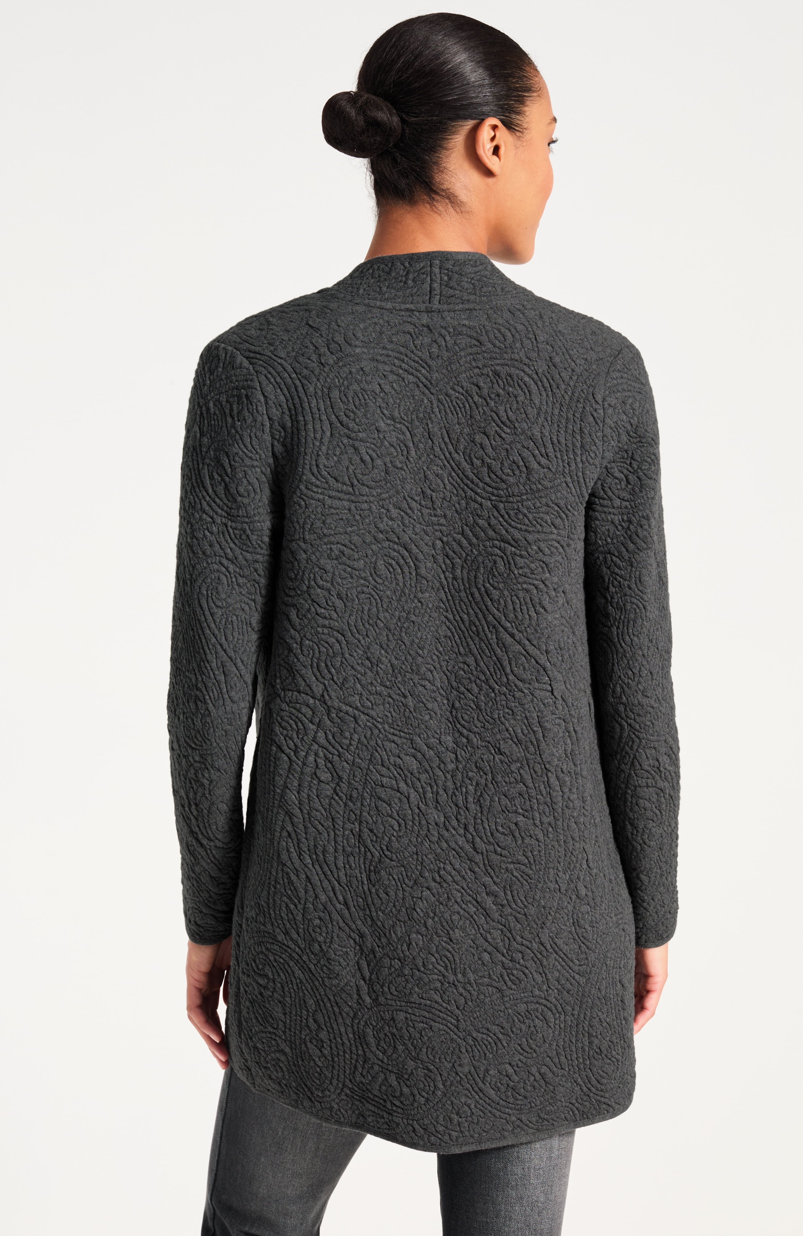 Quilted Open-Front Cardi | JJill