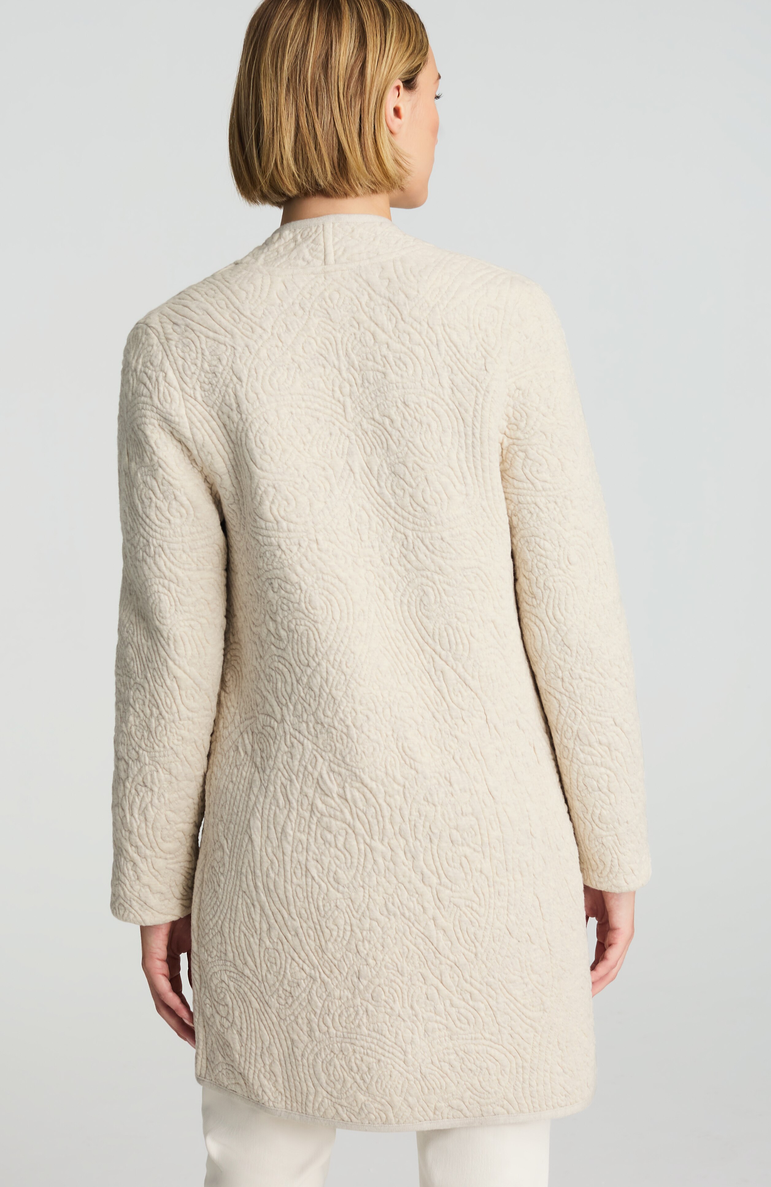 PURE JILL QUILTED OPEN-FRONT CARDI | JJill