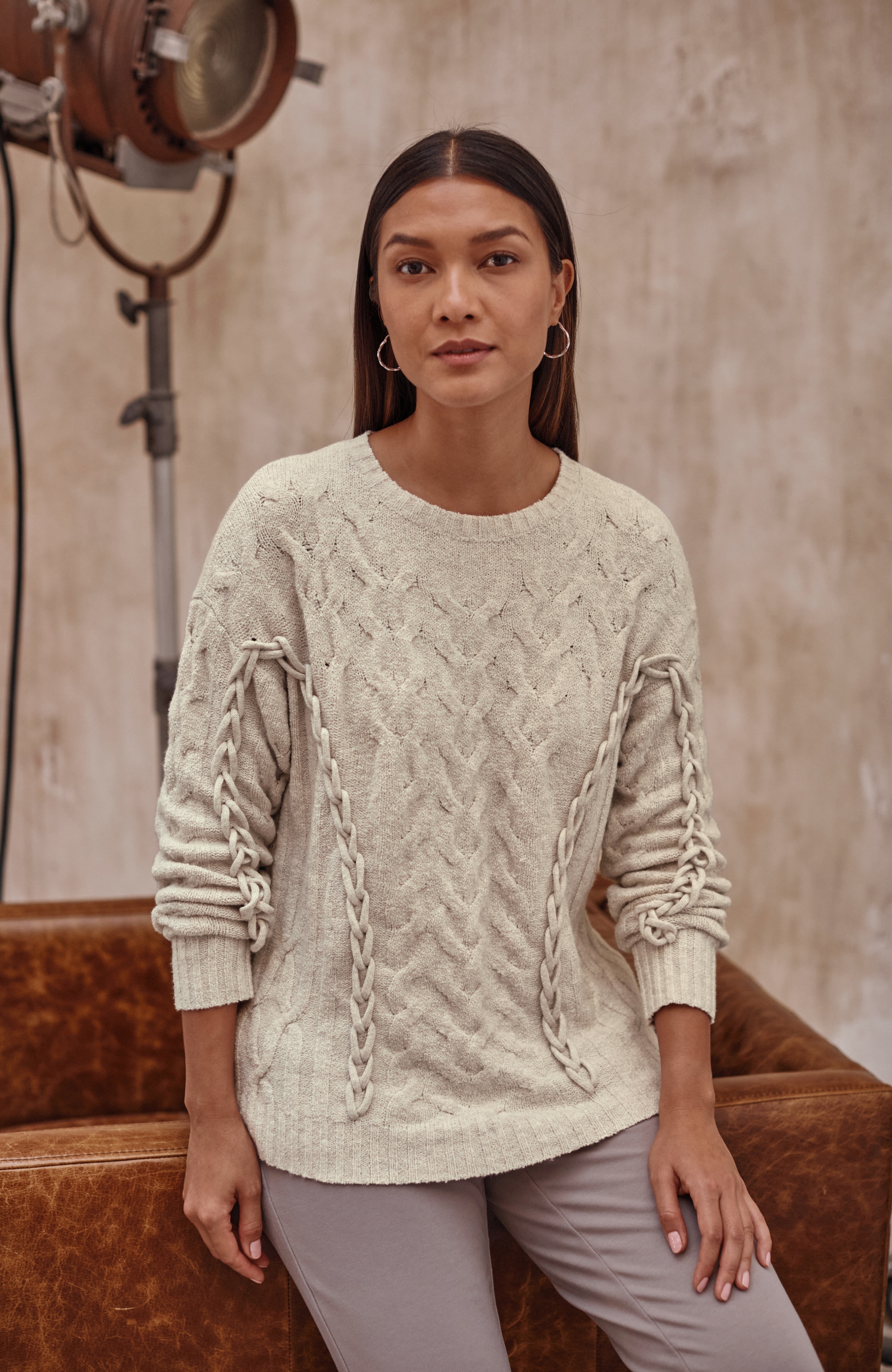 PURE JILL HAND-BRAIDED SWEATER | JJill