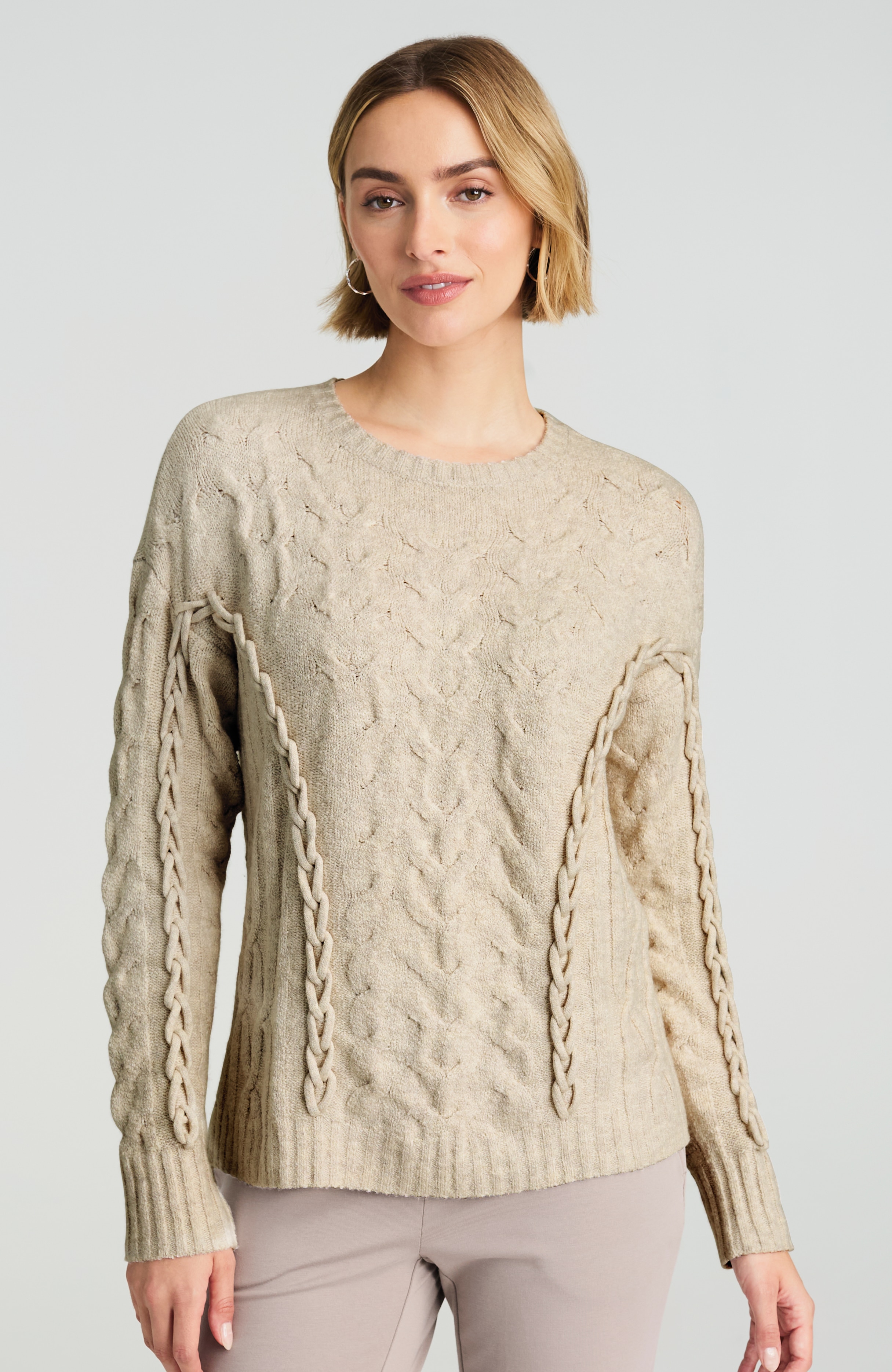PURE JILL HAND-BRAIDED SWEATER | JJill