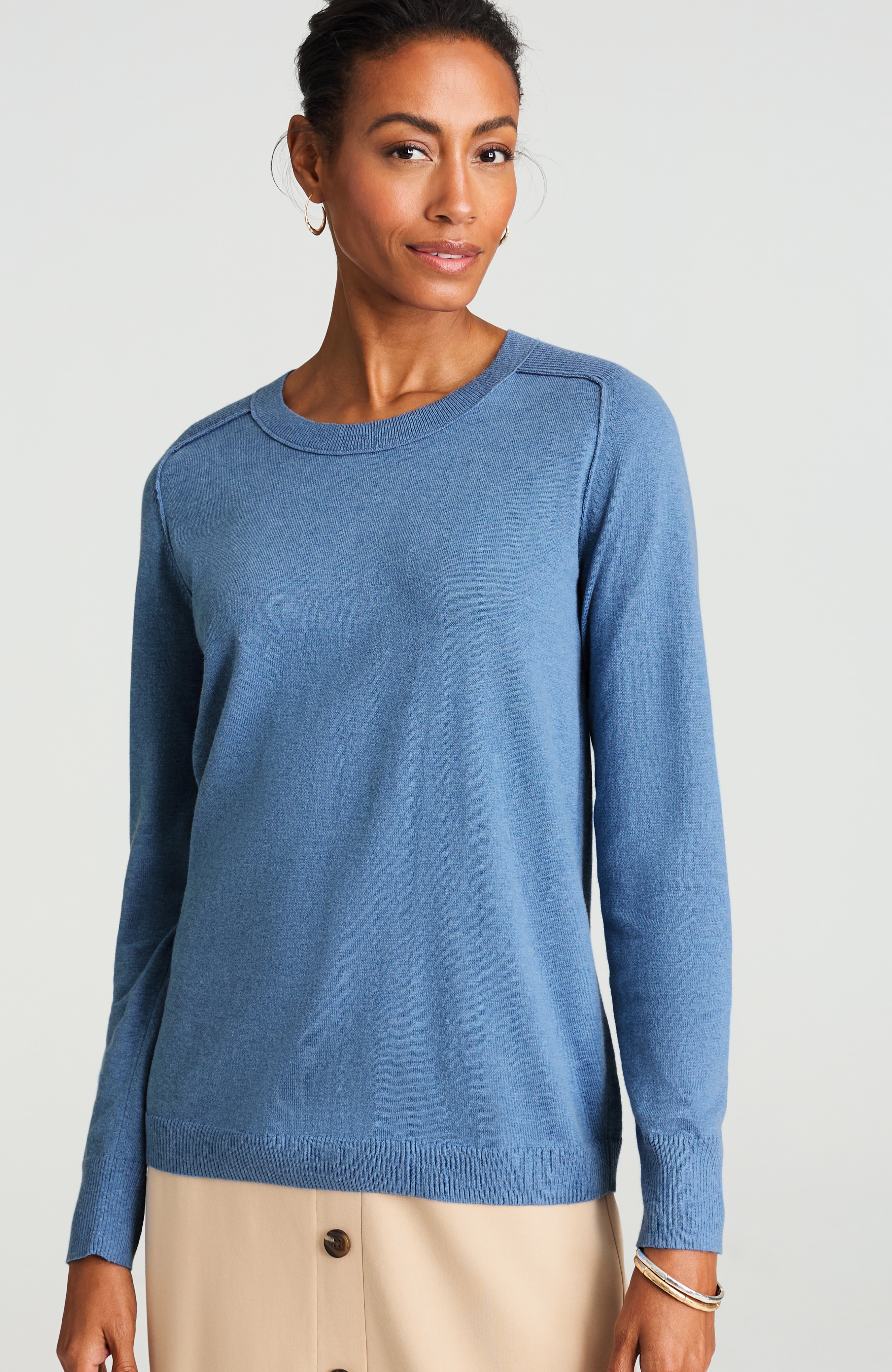 wearever ribbed-shoulder sweater