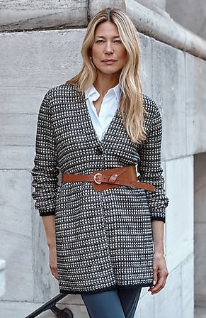 Image for Wearever Textured One-Button Cardi