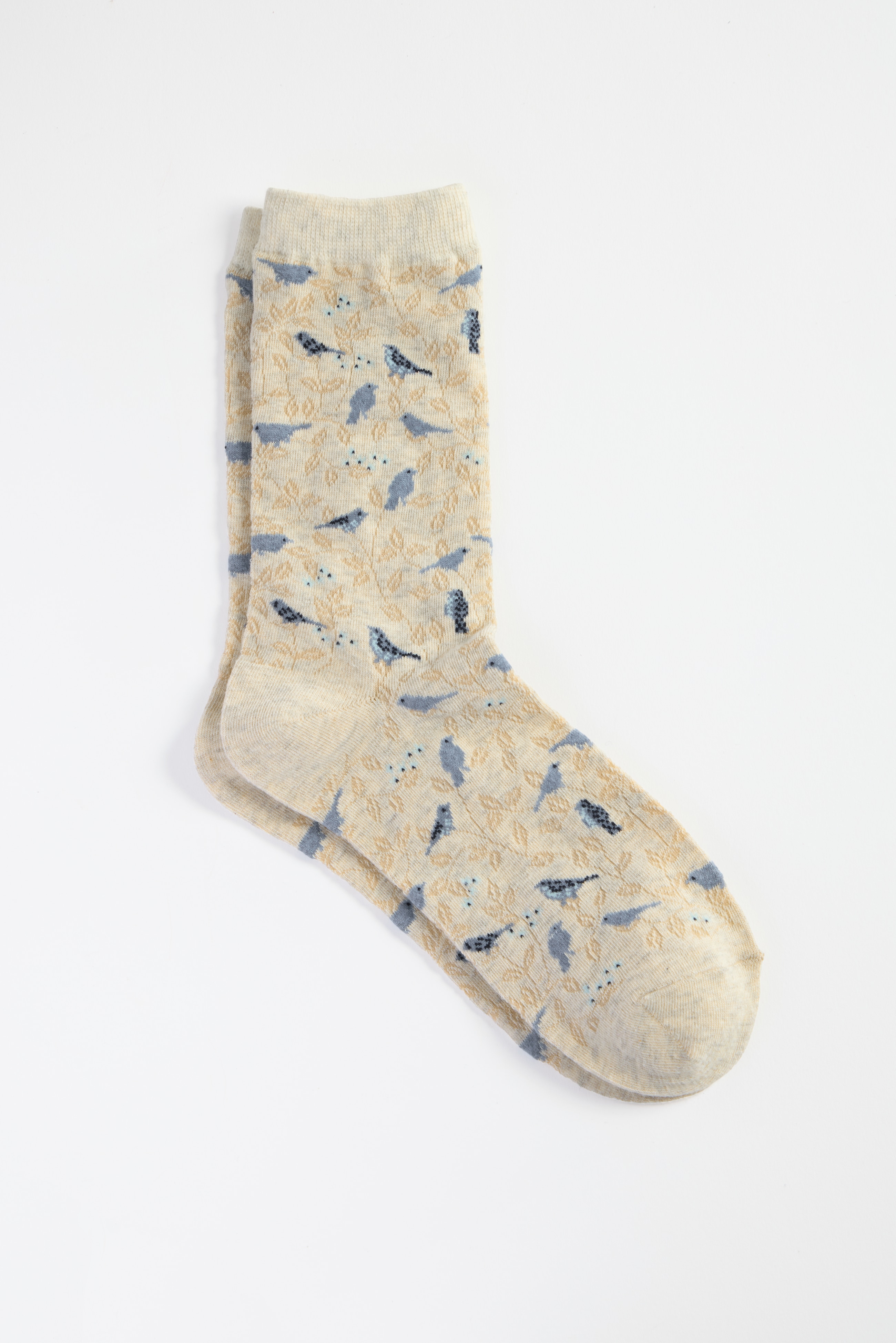 botanical bird crew socks