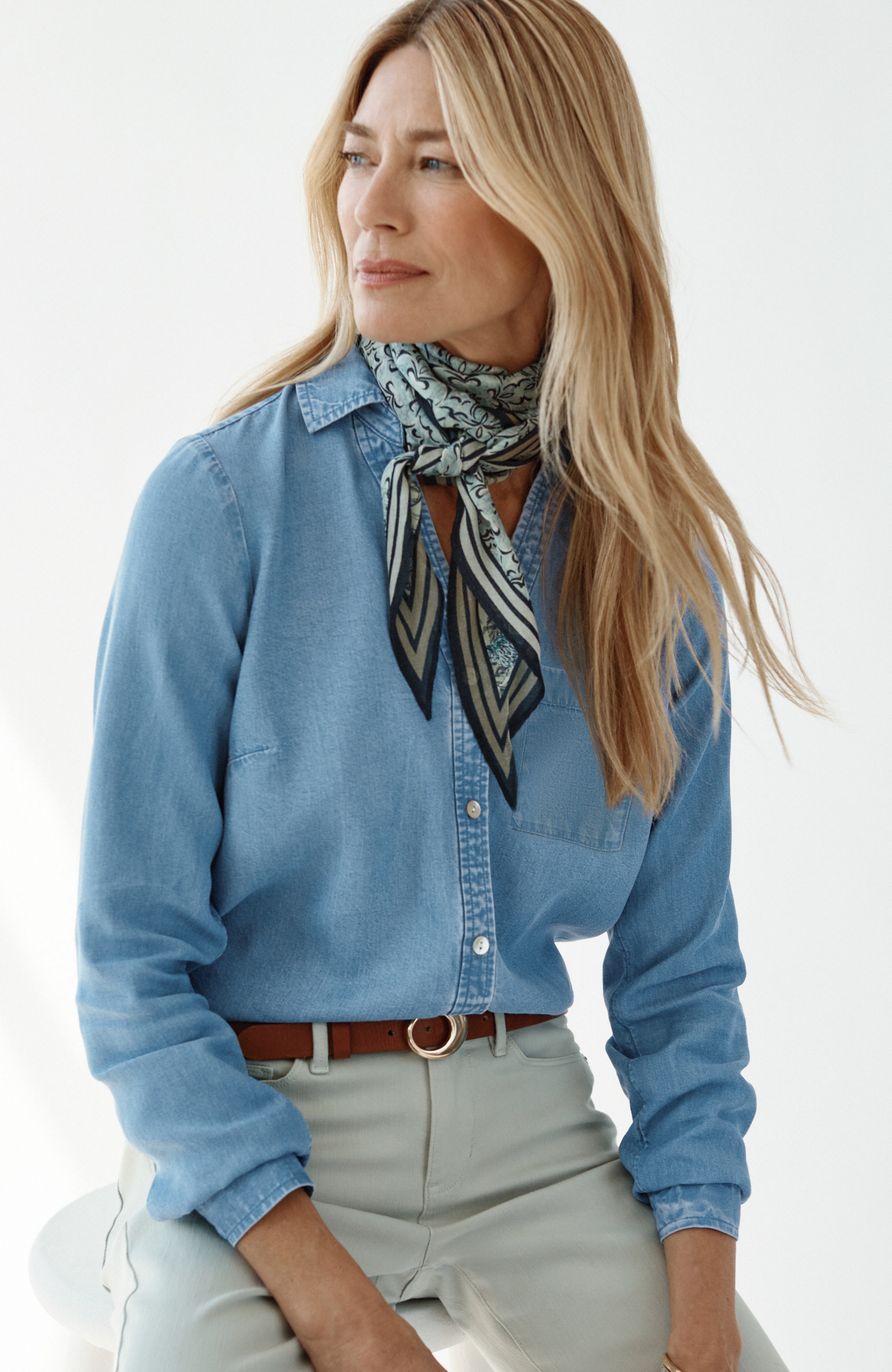 INDIGO TENCEL LYOCELL SHIRT | JJill