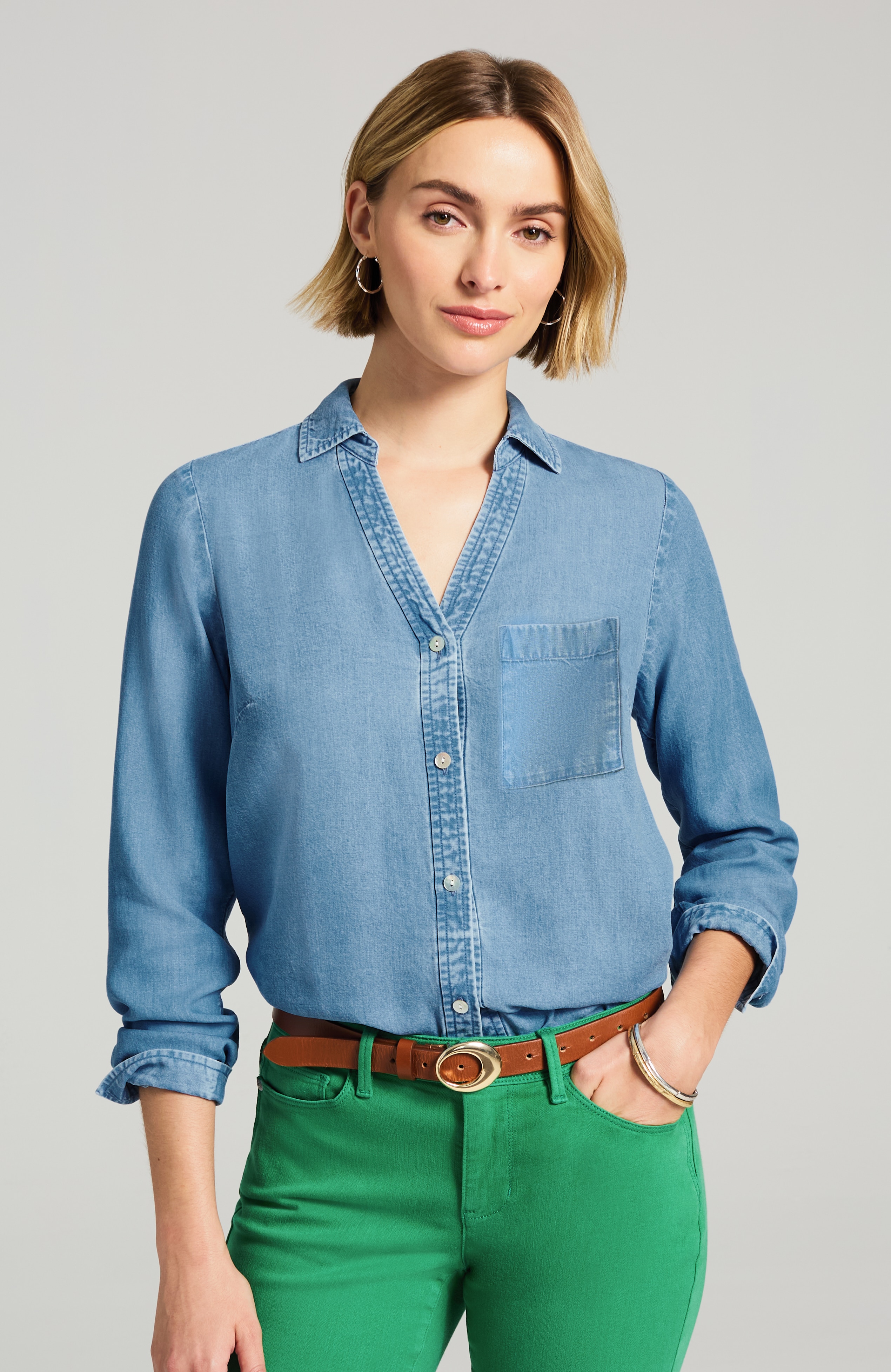 indigo tencel™ lyocell shirt