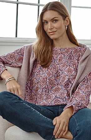 Image for Smocked Elastic-Hem Top