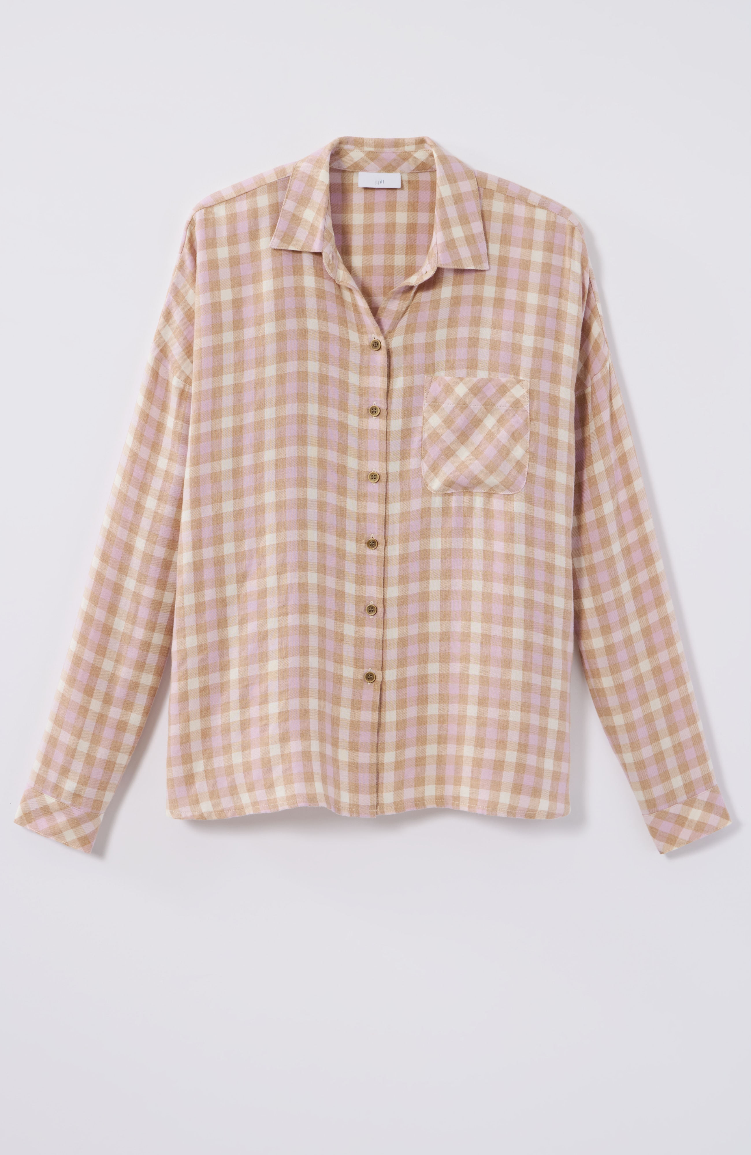 plaid brushed-twill shirt