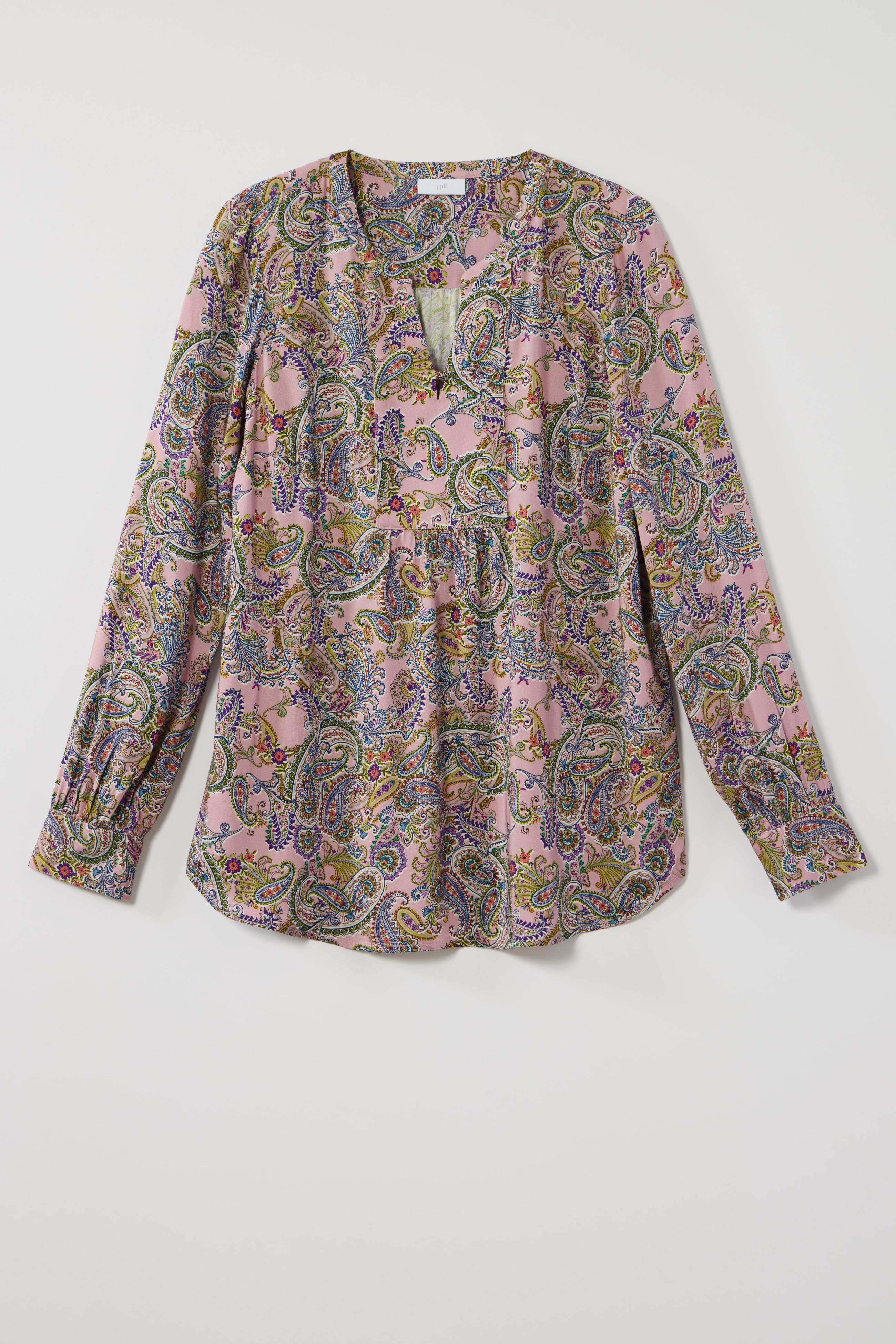 paisley-printed satin top