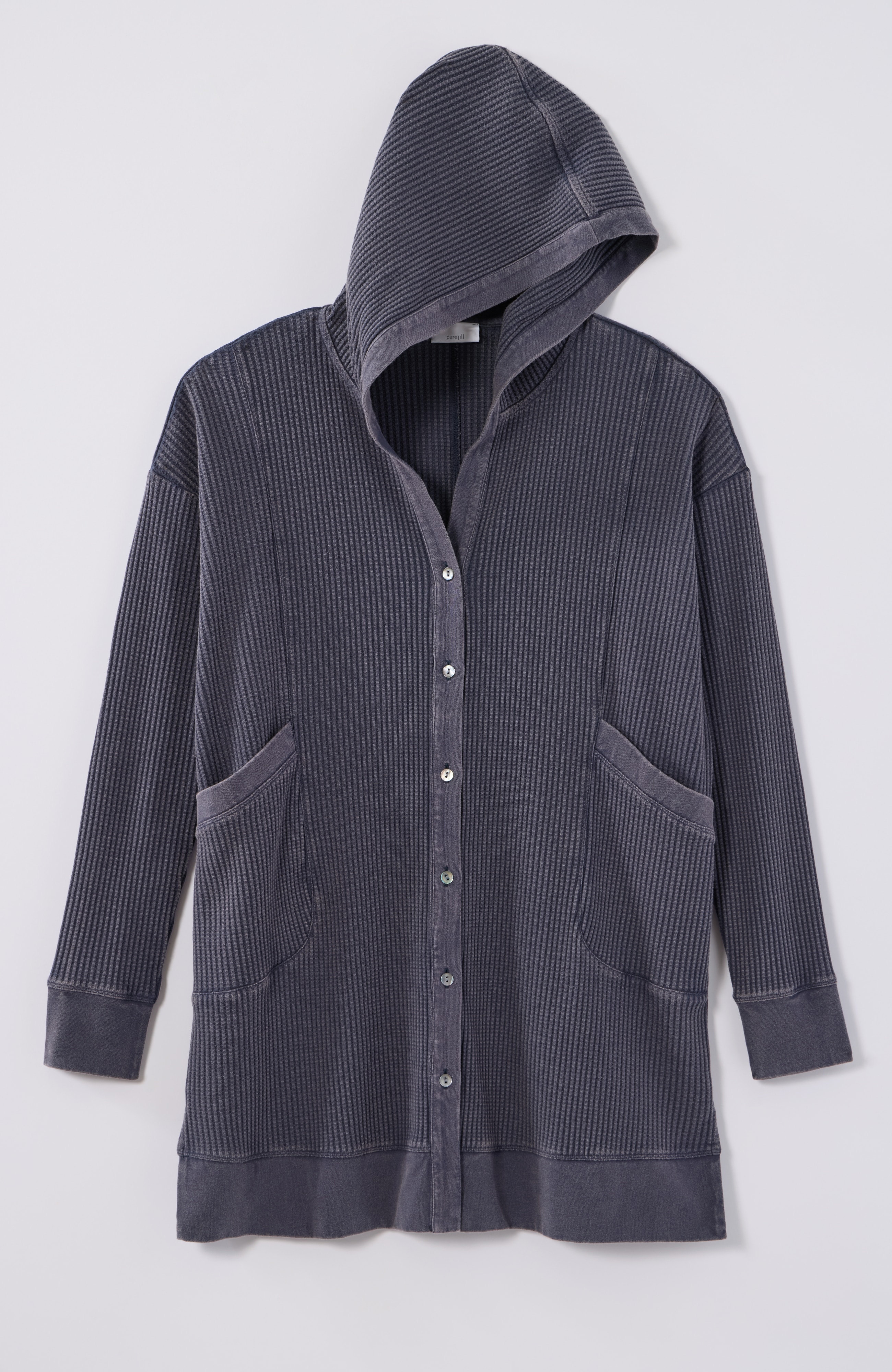 pure jill waffle hooded jacket