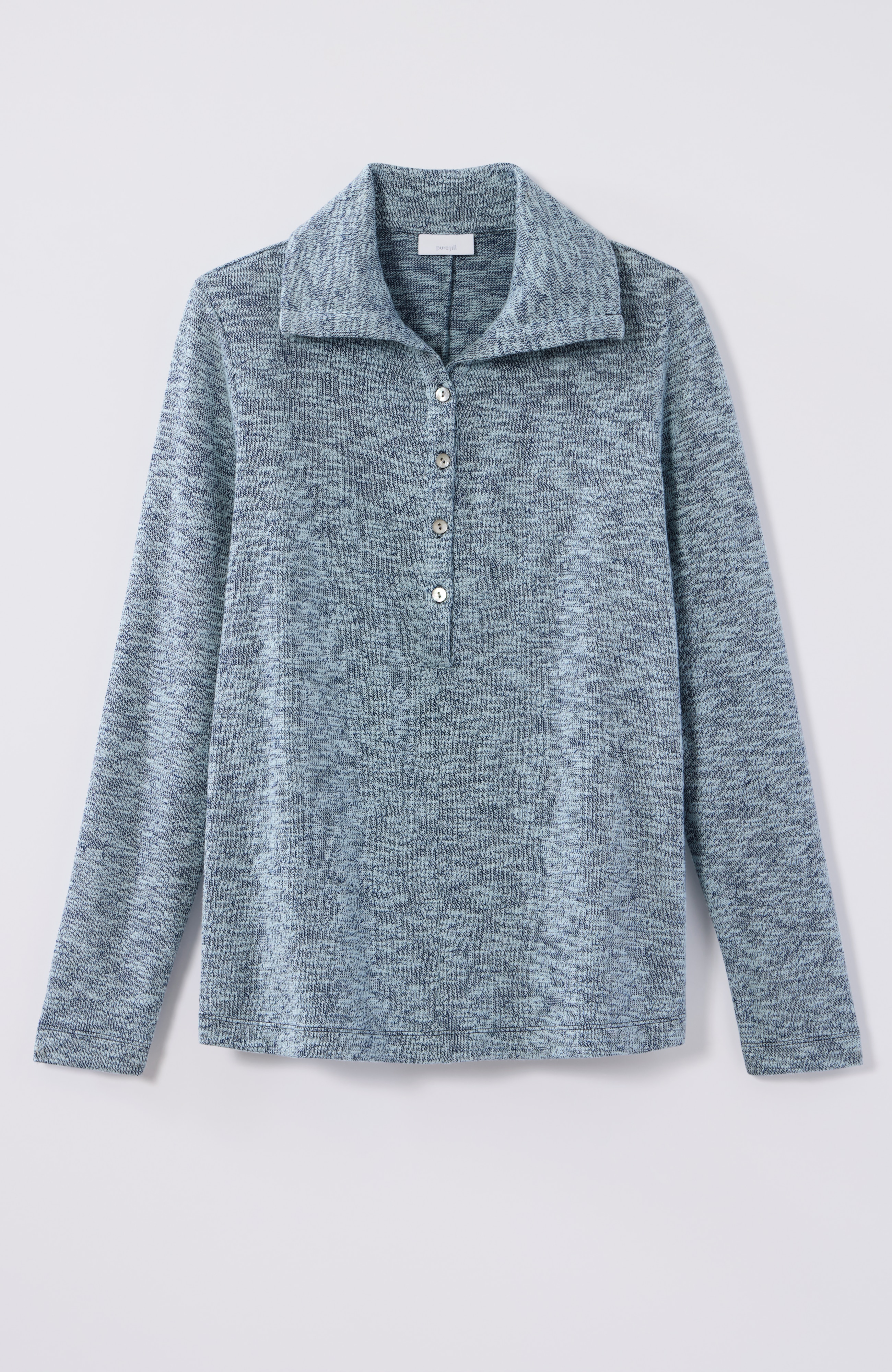 pure jill marl slub collared top