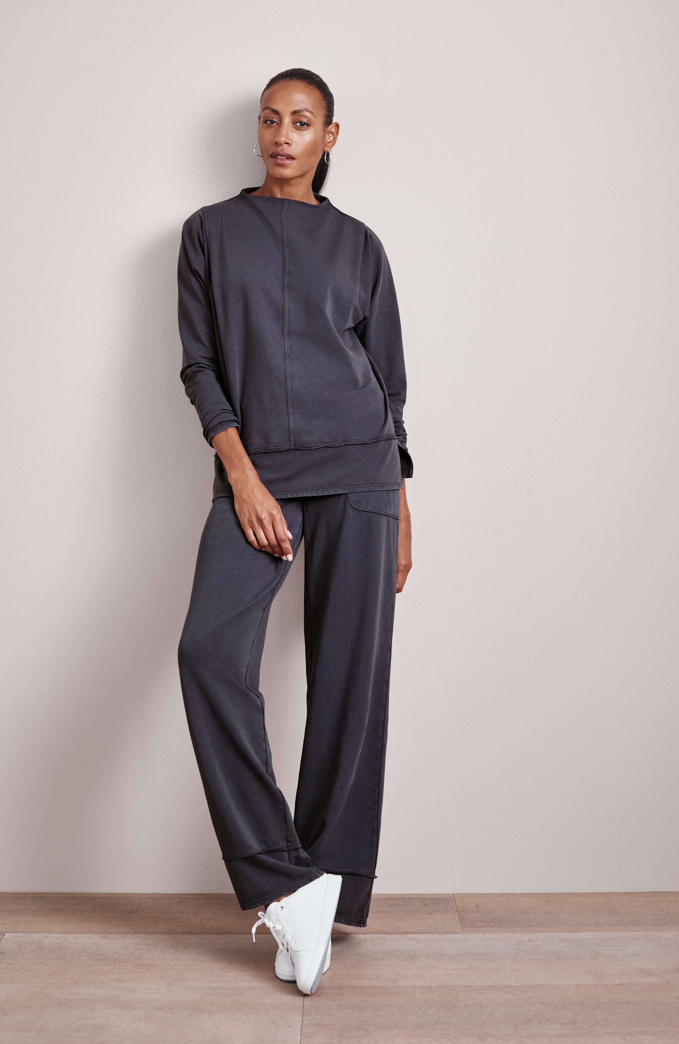 pure jill seamed french terry top