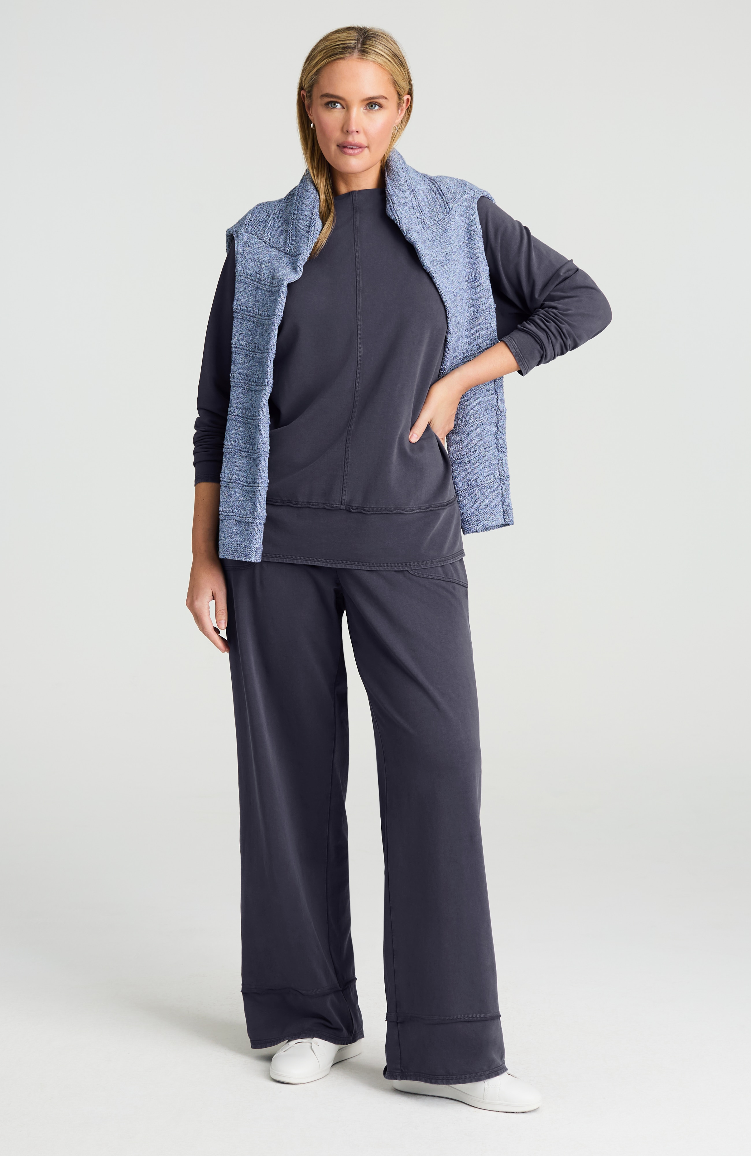 pure jill seamed french terry top