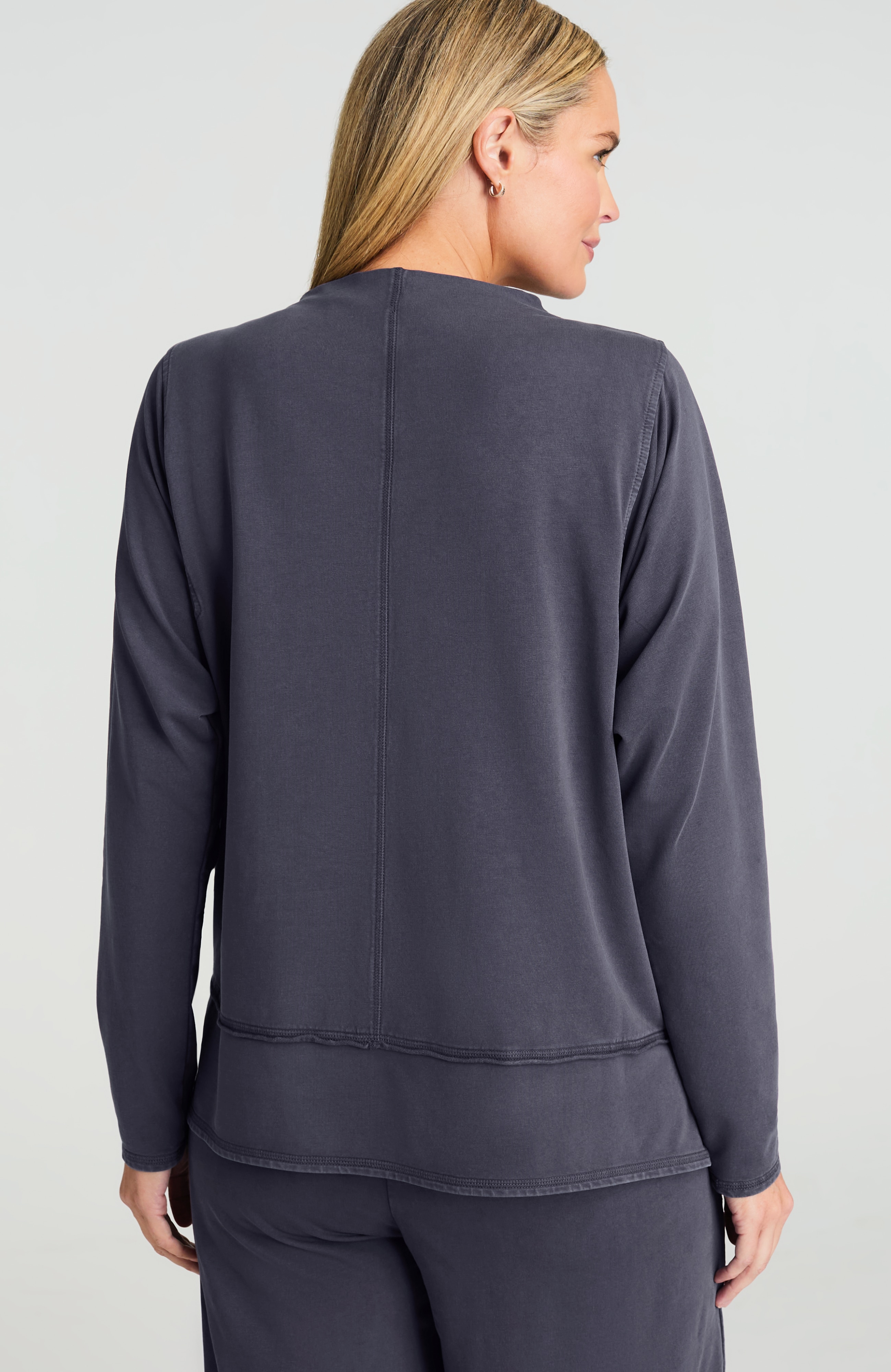 pure jill seamed french terry top