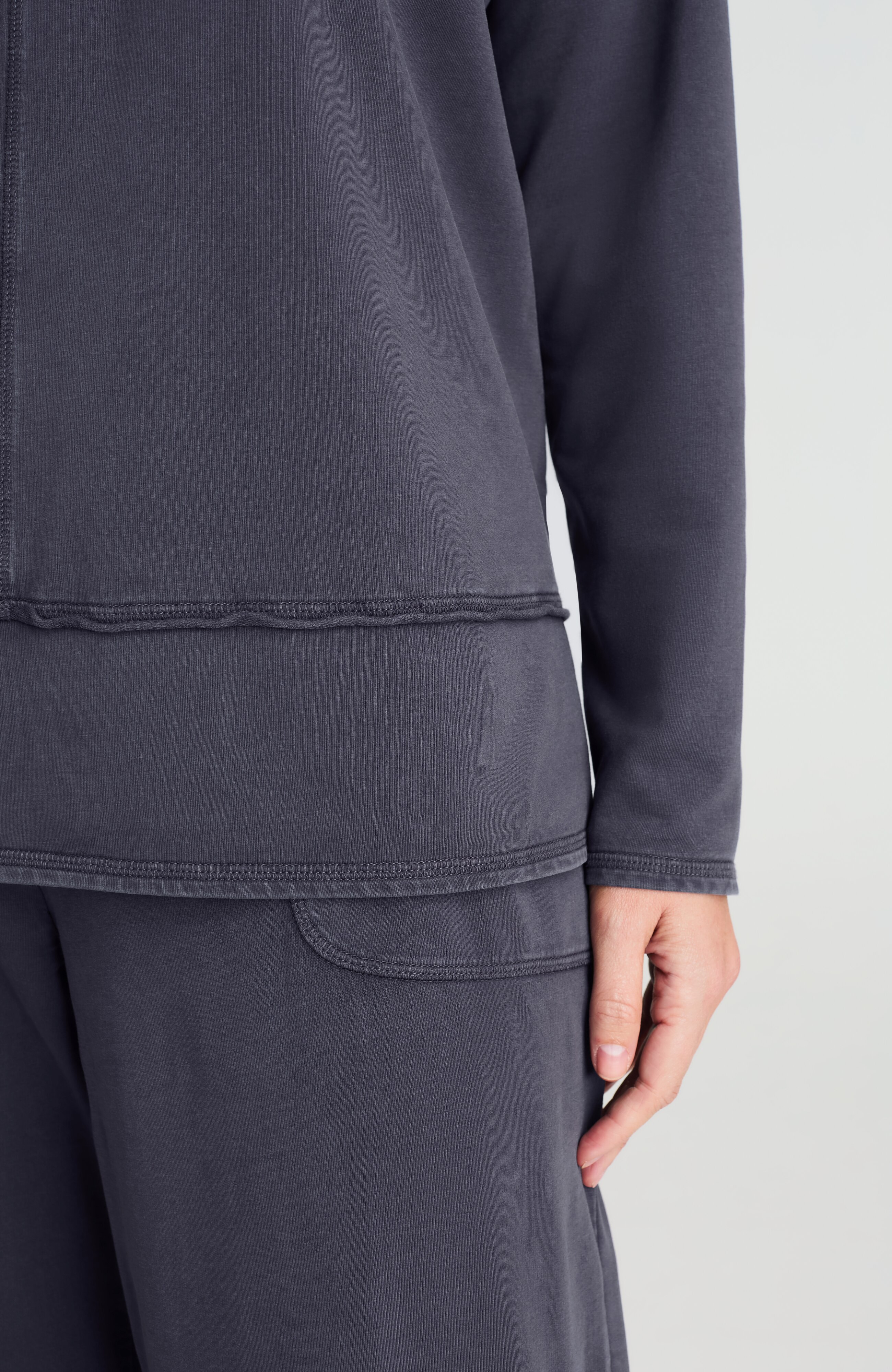 pure jill seamed french terry top