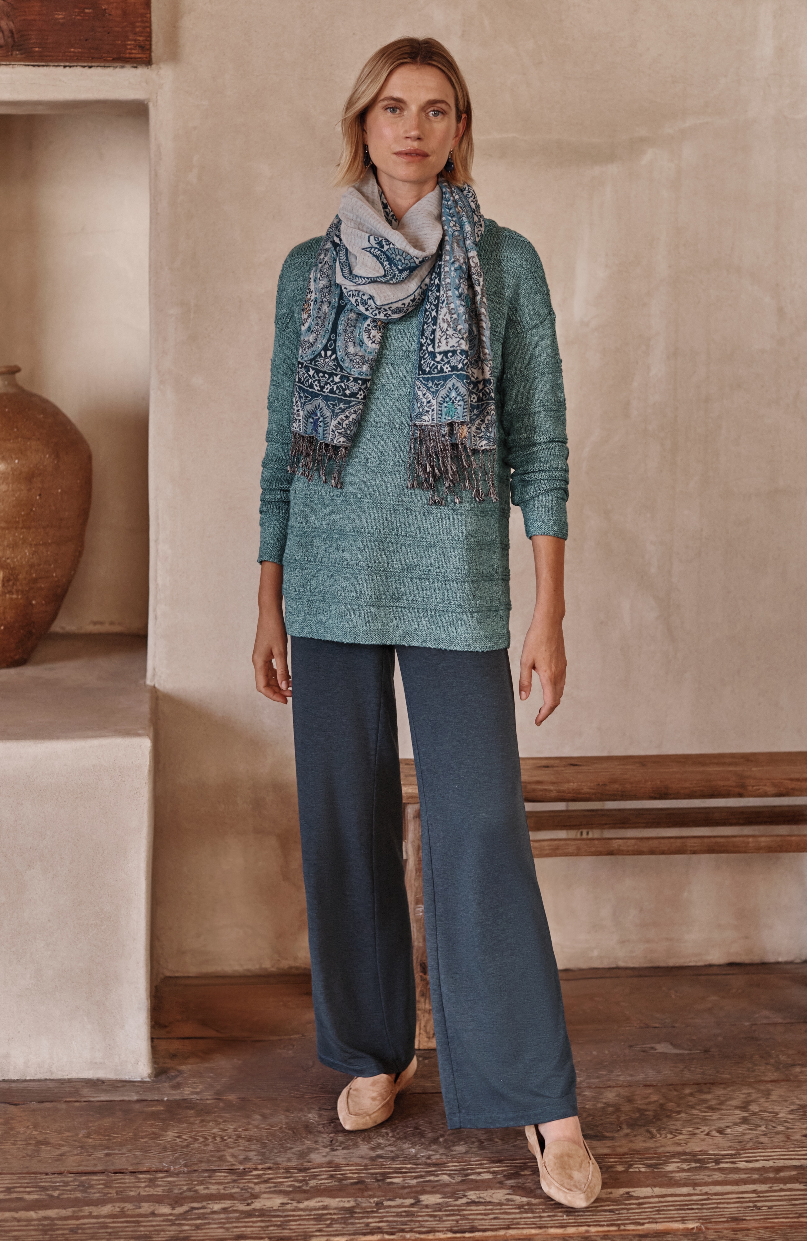 pure jill tranquility wide-leg pants