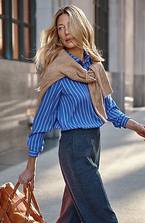 Image for Wearever Easy-Care Satin Button-Front Shirt