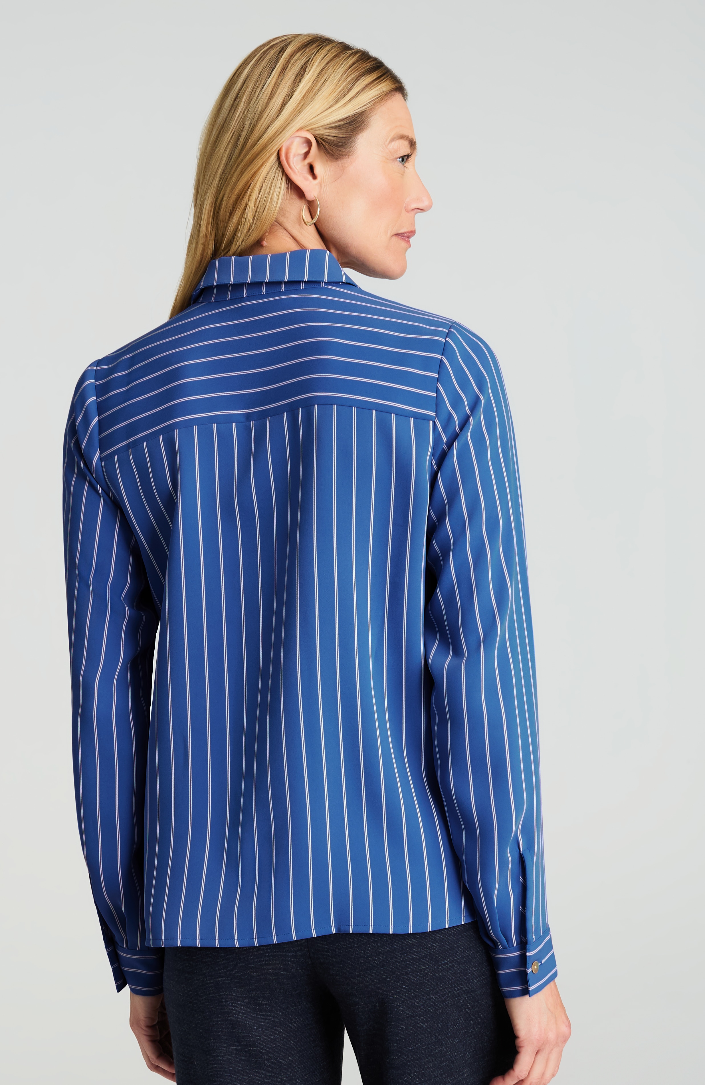 wearever easy-care satin button-front shirt