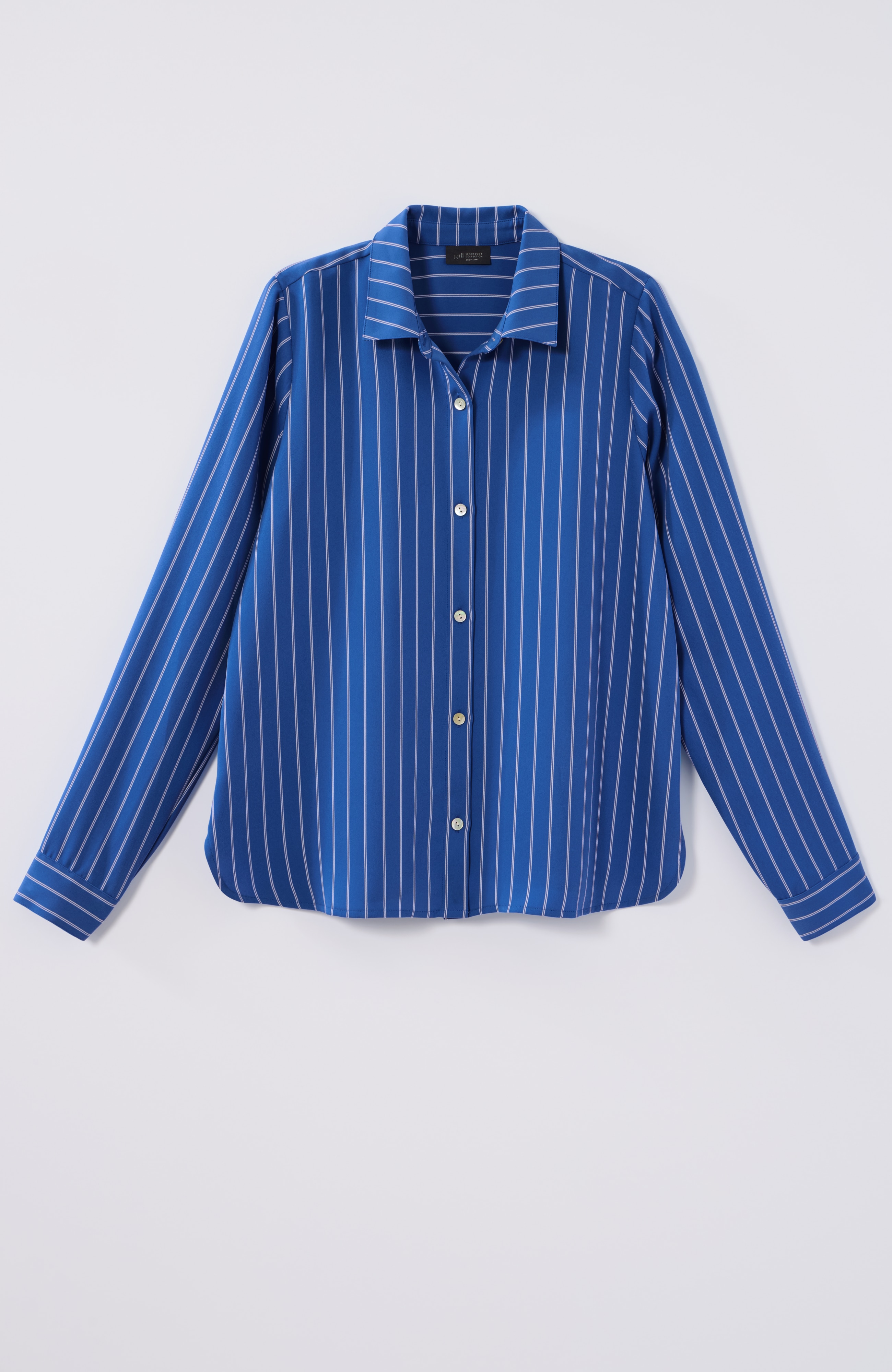 wearever easy-care satin button-front shirt