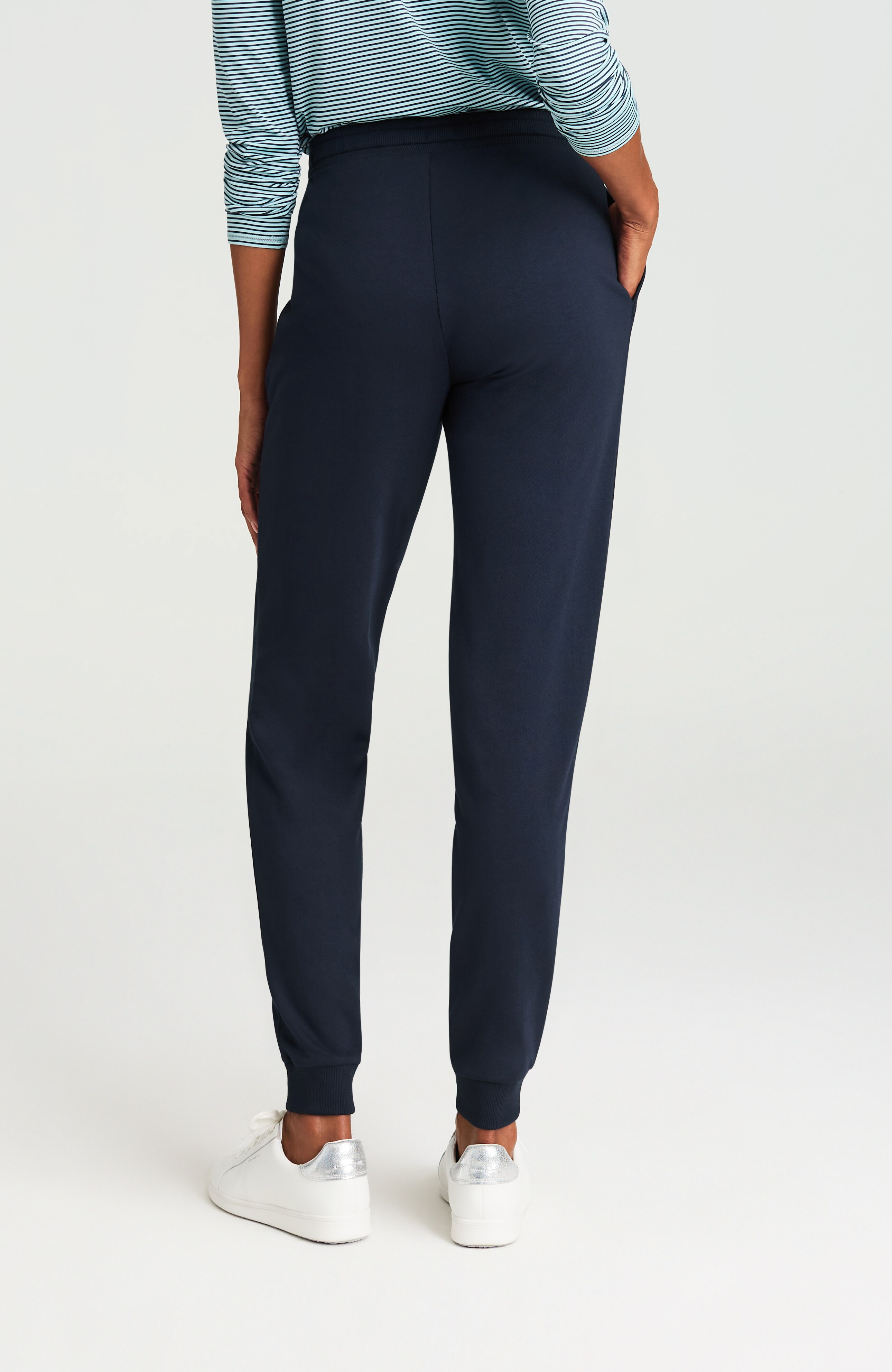 fit rib-trimmed joggers