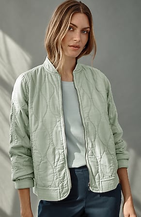 Image for Garment-Dyed Quilted Zip-Front Jacket