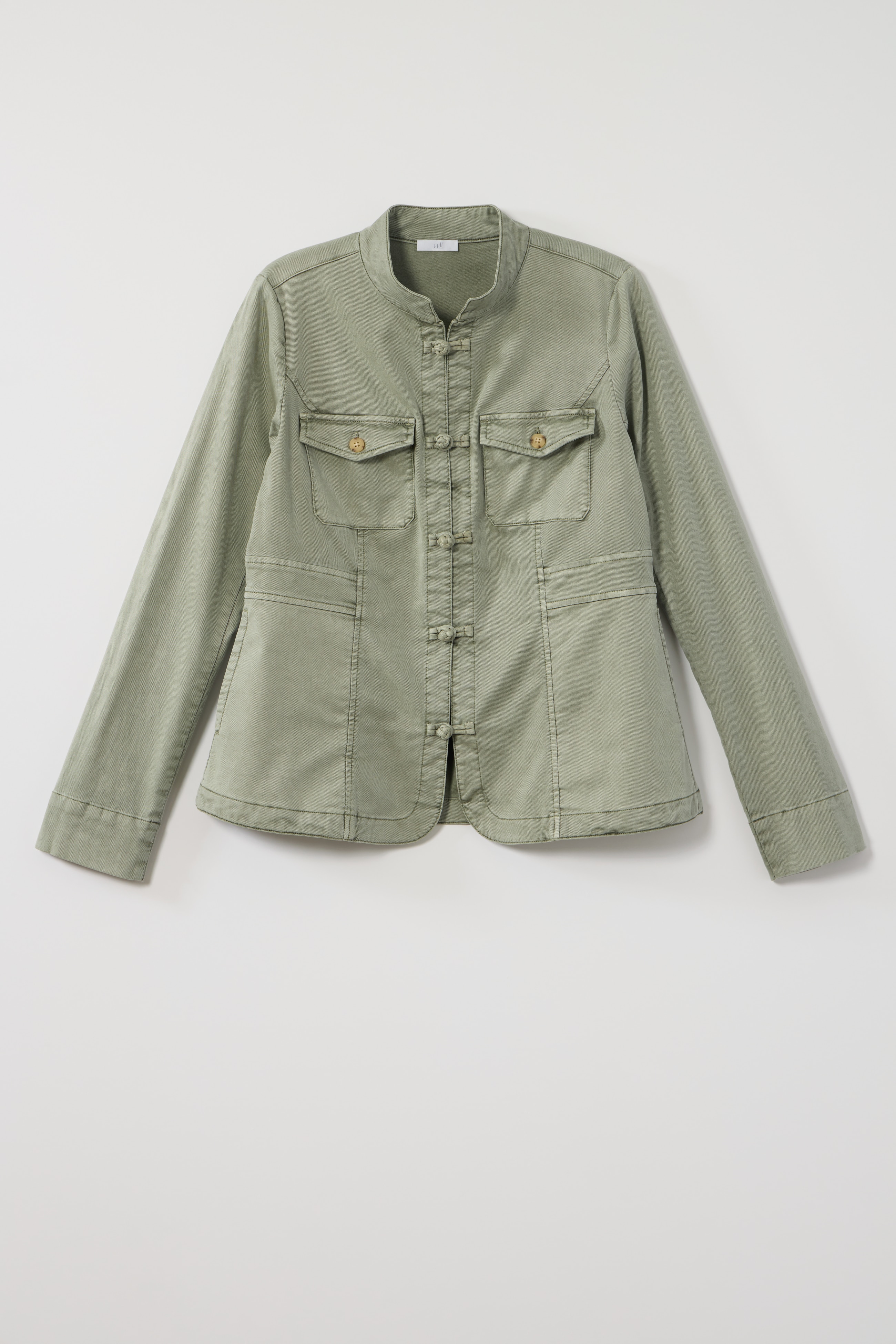 Cotton-Twill Knot-Button Jacket | JJill