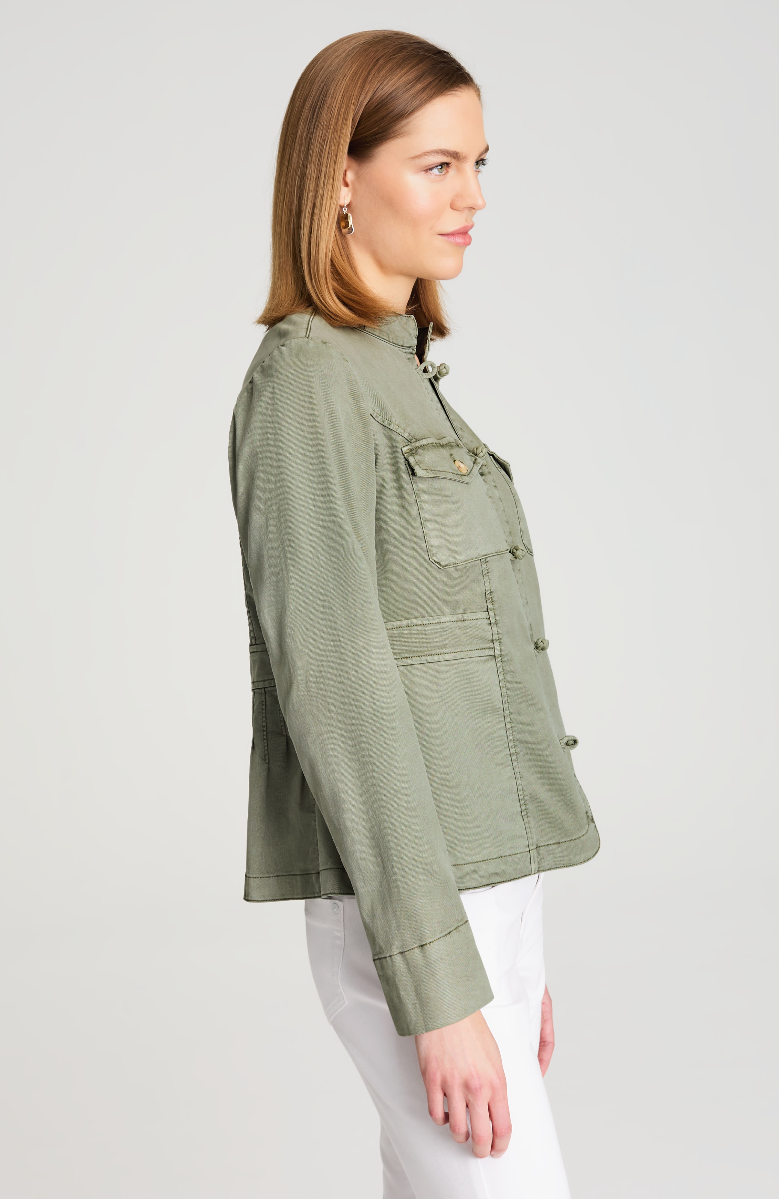 cotton-twill knot-button jacket